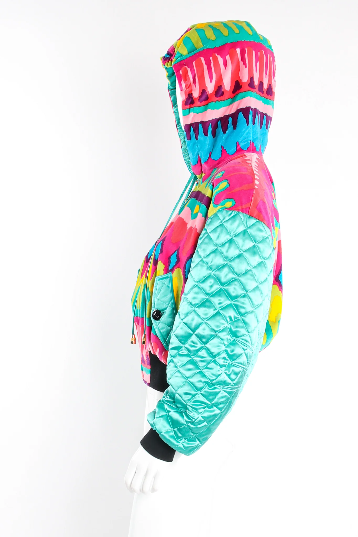 Velvet Ikat Hooded Bomber Jacket - Image 6