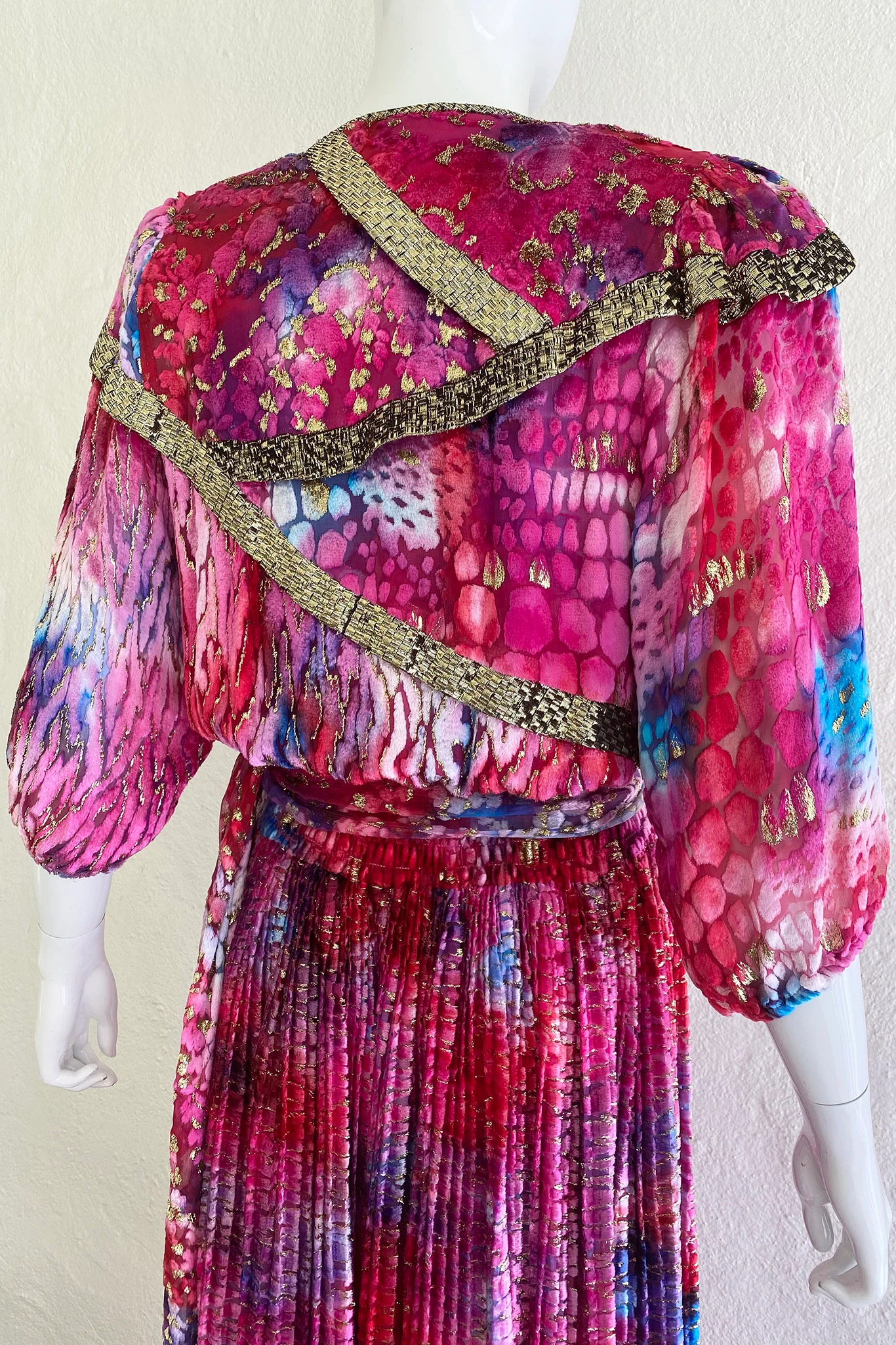 Velvet Lamé Blouson Dress - Image 8