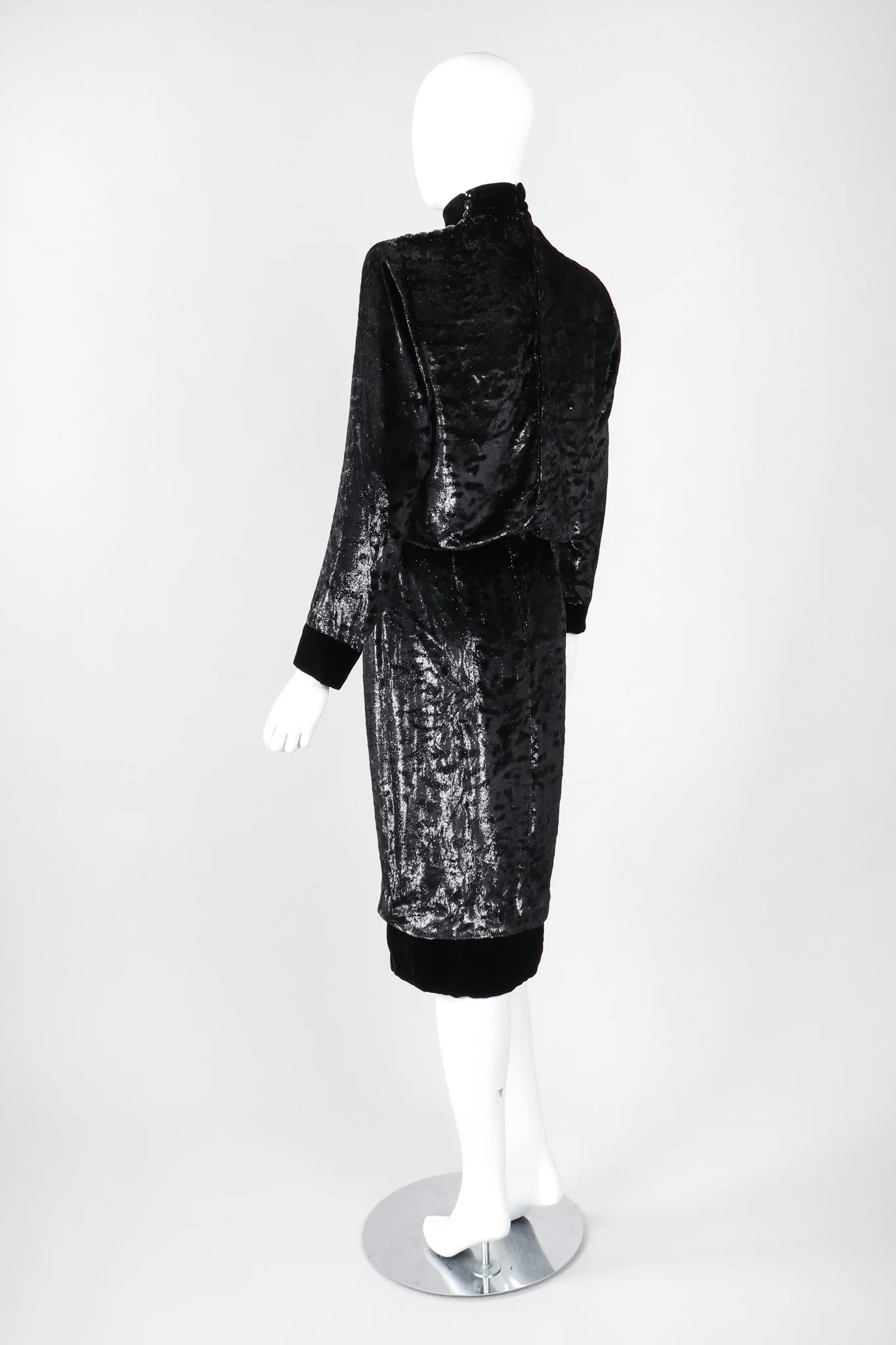 Velvet Lamé Blouson Dress - Image 6