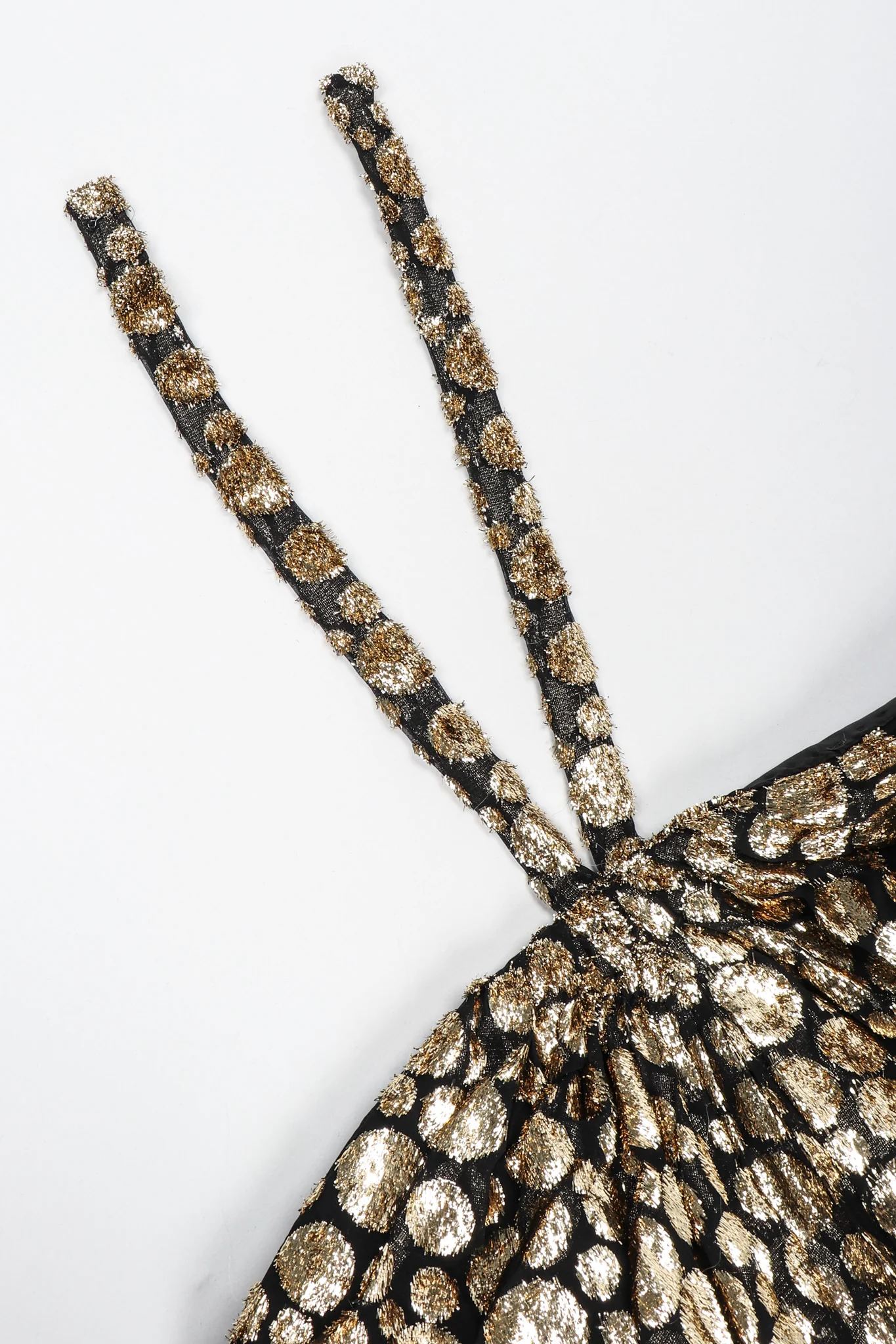 Velvet Lamé Bubble Burnout Halter Gown - Image 12