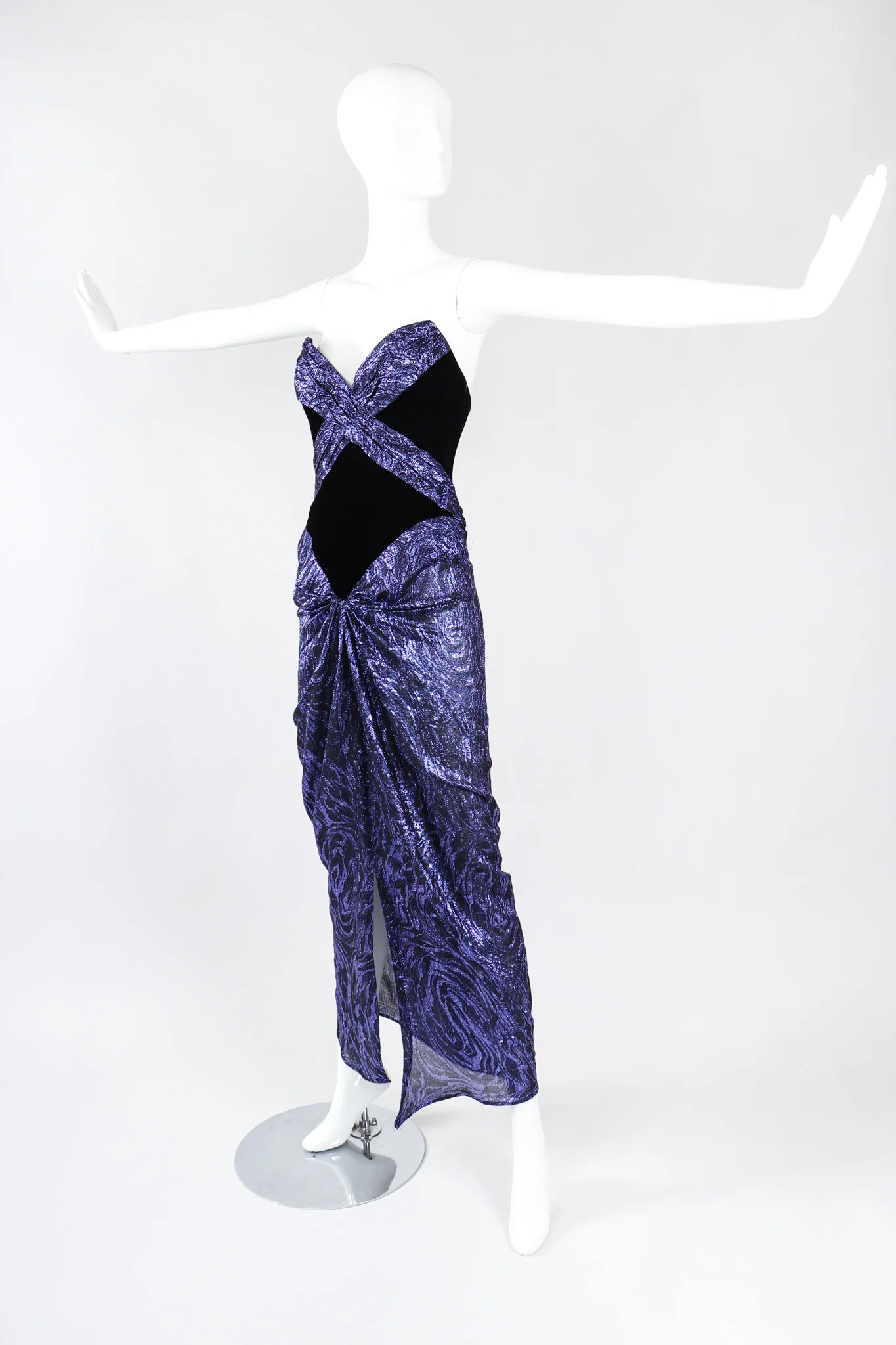 Velvet Lamé Corset Gown - Image 3