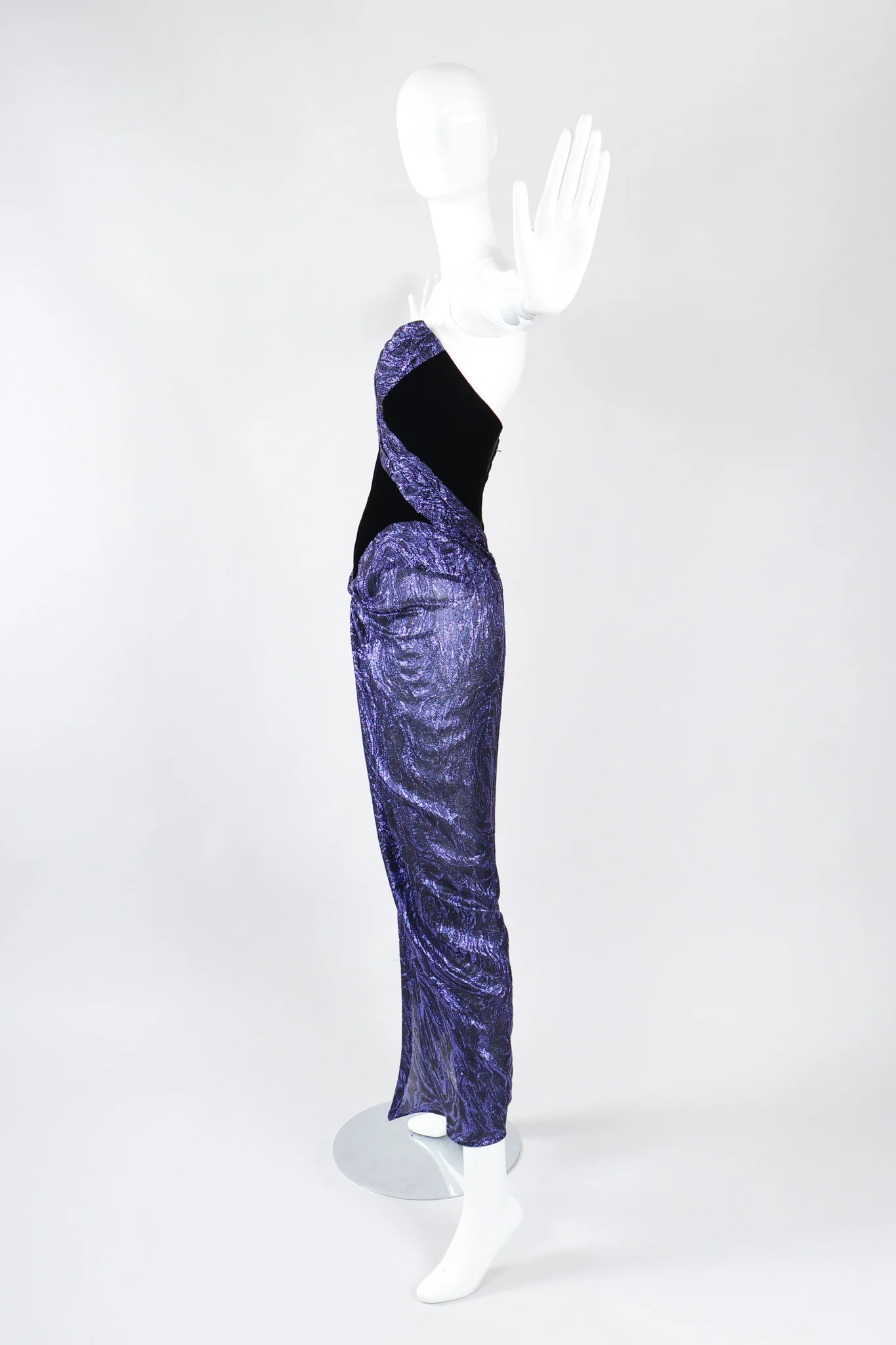 Velvet Lamé Corset Gown - Image 4