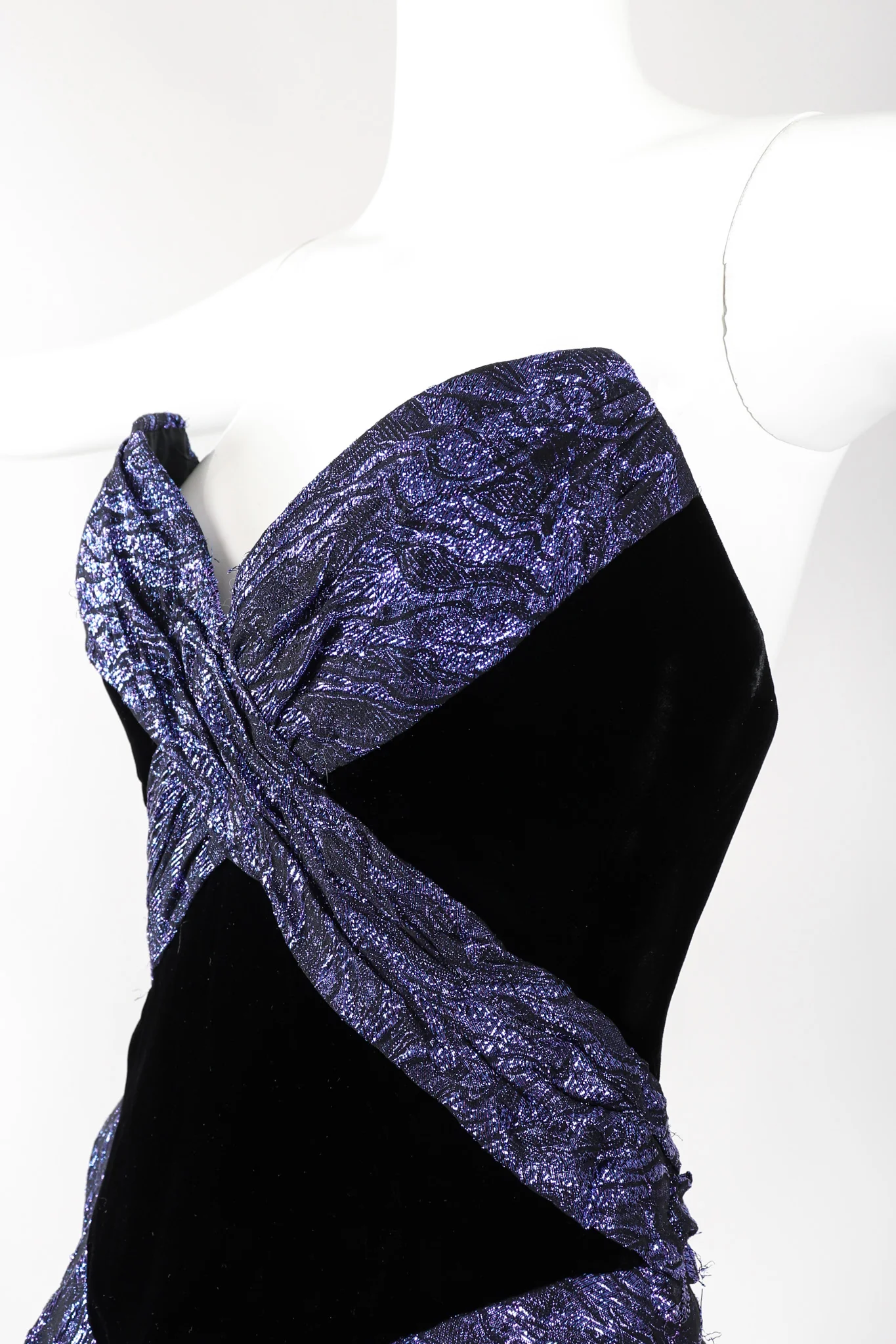 Velvet Lamé Corset Gown - Image 7