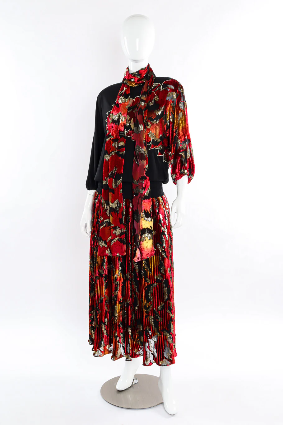 Velvet Lamé Dress and Scarf