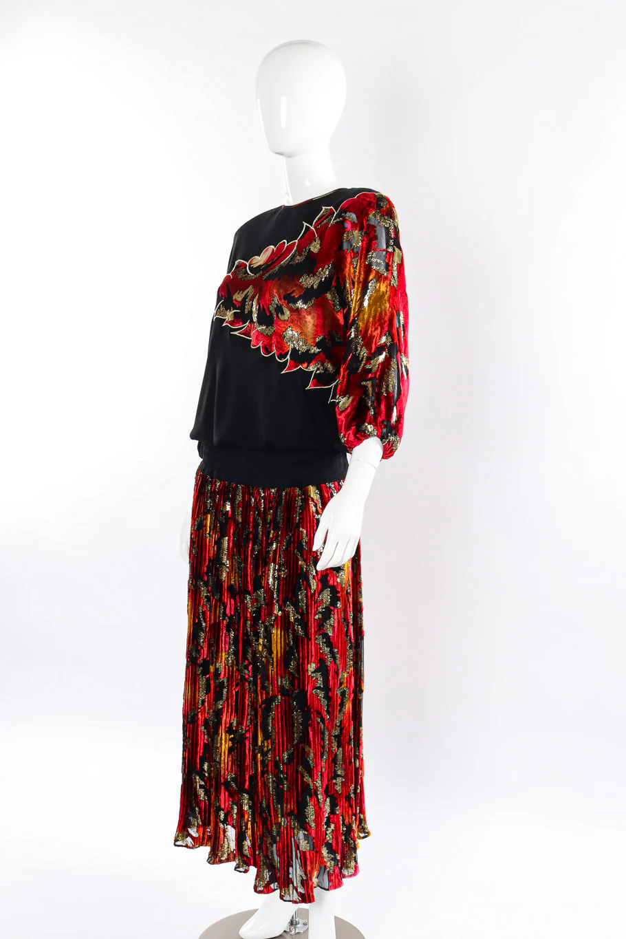 Velvet Lamé Dress and Scarf - Image 2