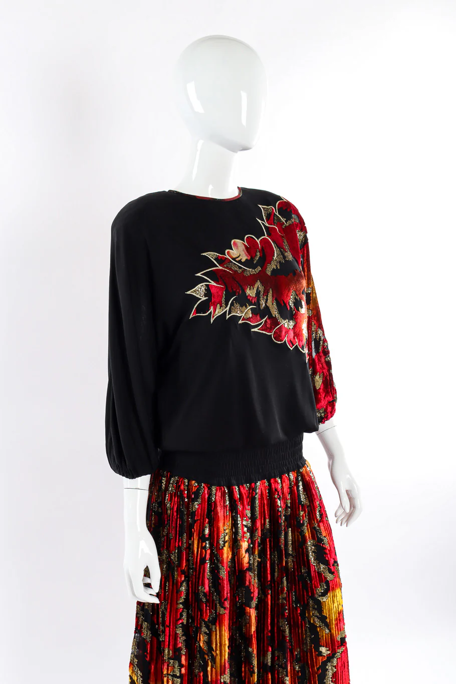 Velvet Lamé Dress and Scarf - Image 5