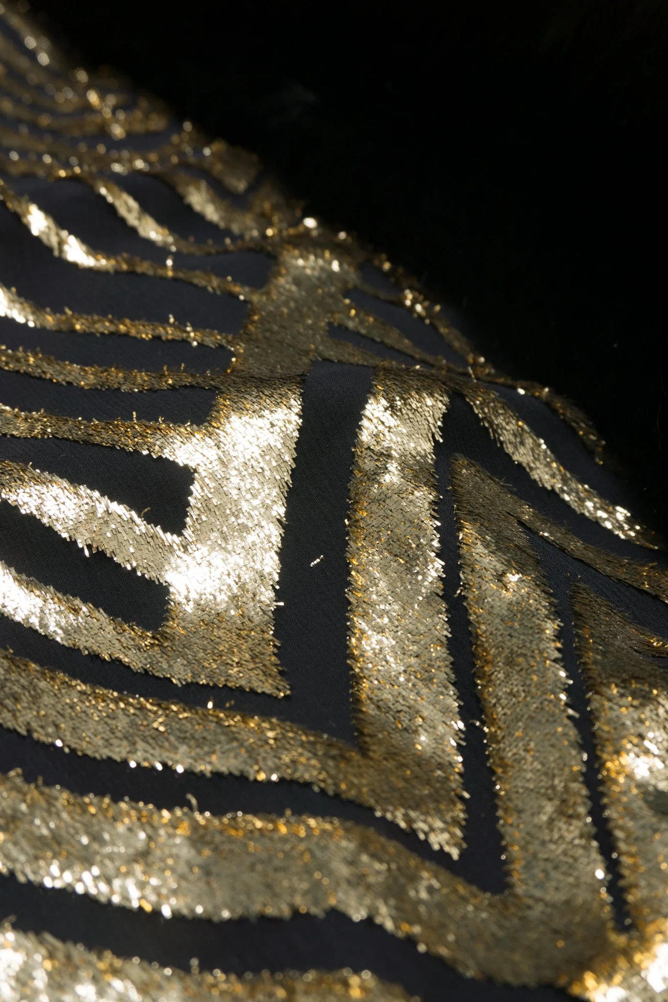 Velvet Lamé Fur Trim Cocoon Jacket - Image 14