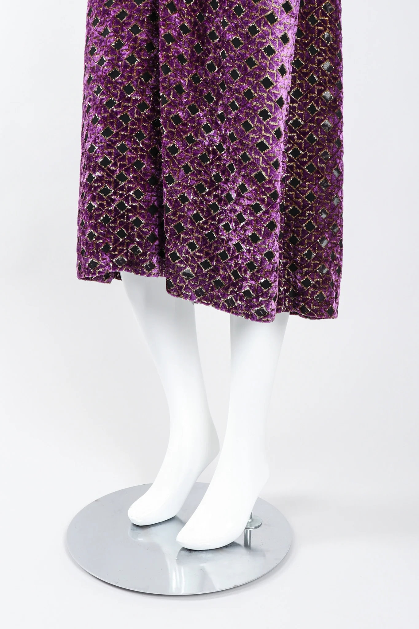 Velvet Lamé Moroccan Tile Halter Dress - Image 11