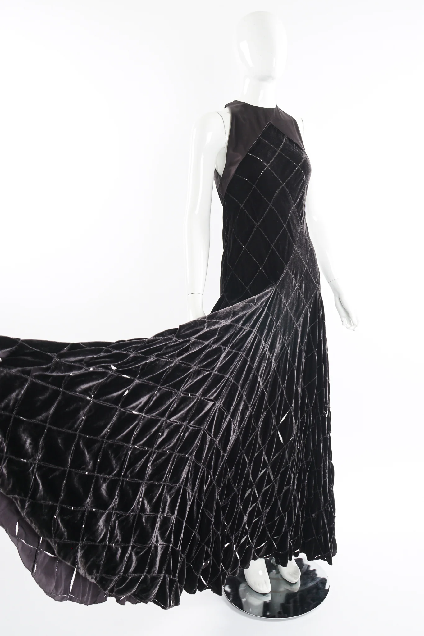 Velvet Lattice Cut Gown