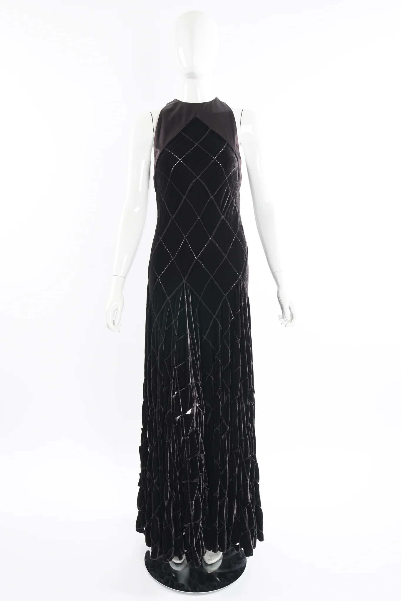 Velvet Lattice Cut Gown - Image 7