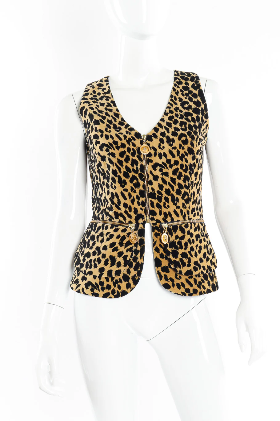 Velvet Leopard Peplum Vest