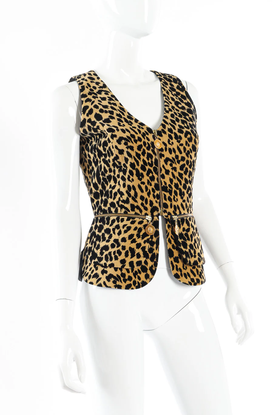 Velvet Leopard Peplum Vest - Image 2