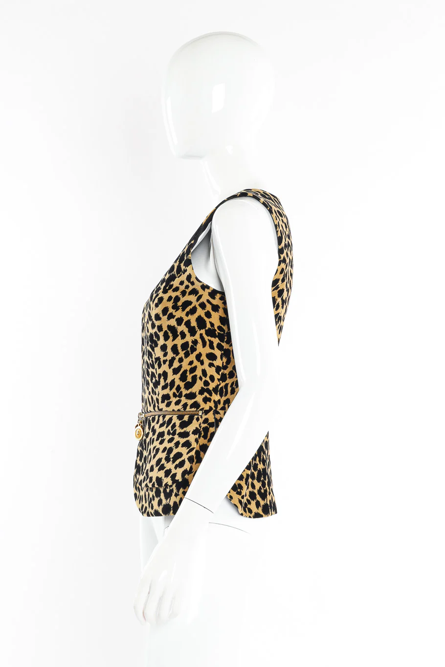 Velvet Leopard Peplum Vest - Image 3