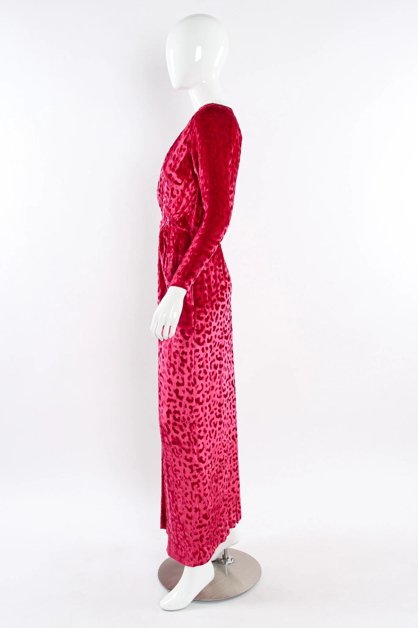 Velvet Leopard Wrap Gown - Image 3