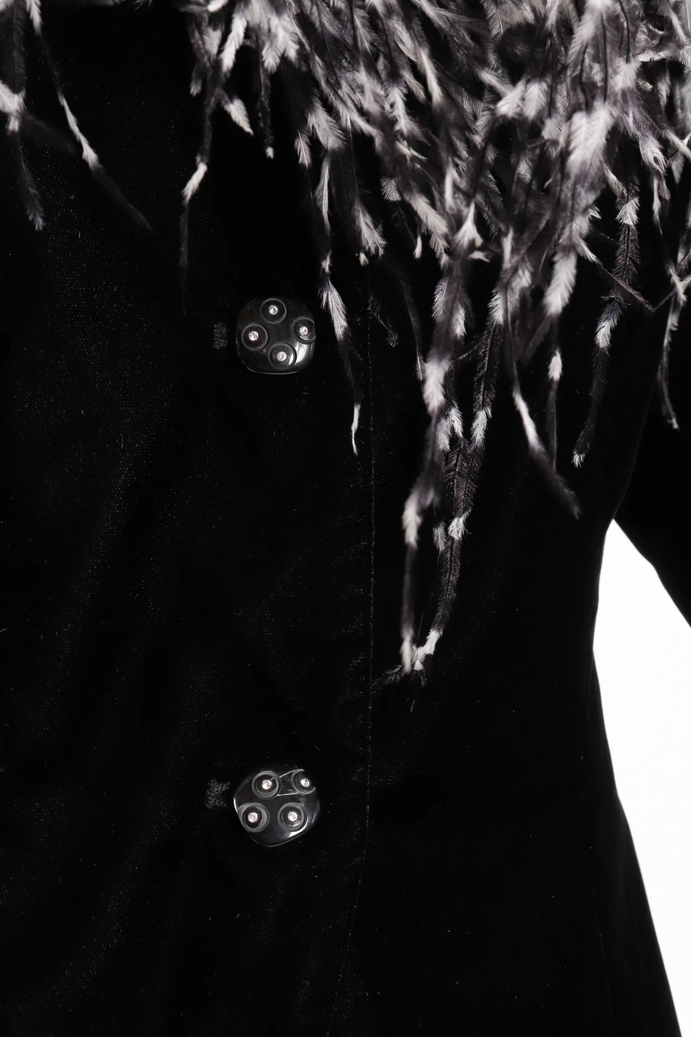 Velvet Ostrich Feather Jacket - Image 10