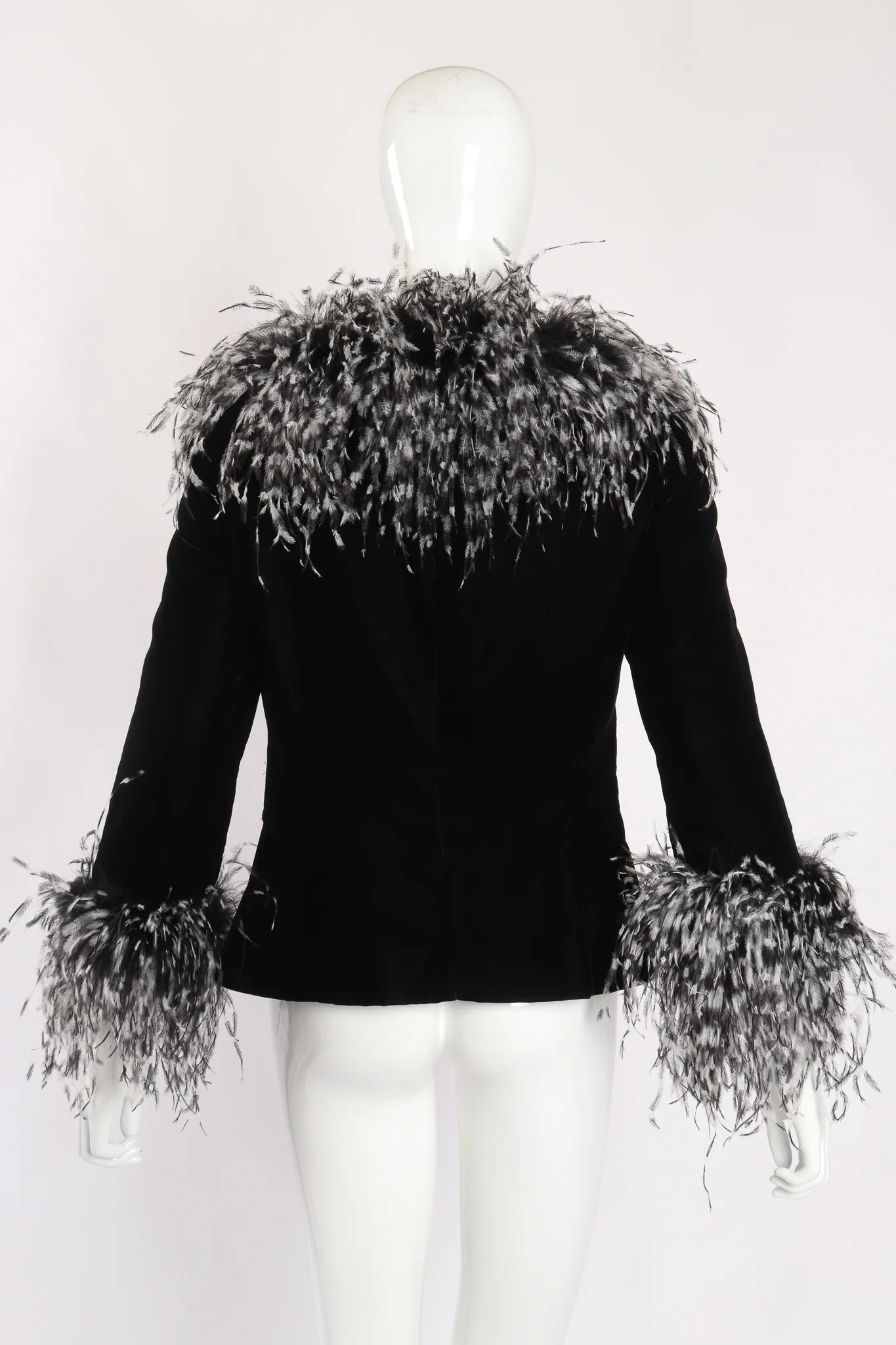 Velvet Ostrich Feather Jacket - Image 9