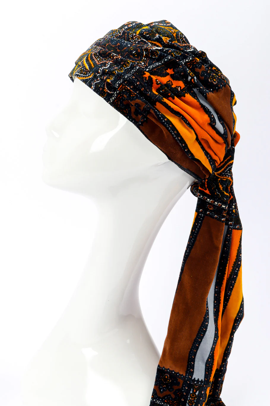 Velvet Paisley Turban Hat - Image 3