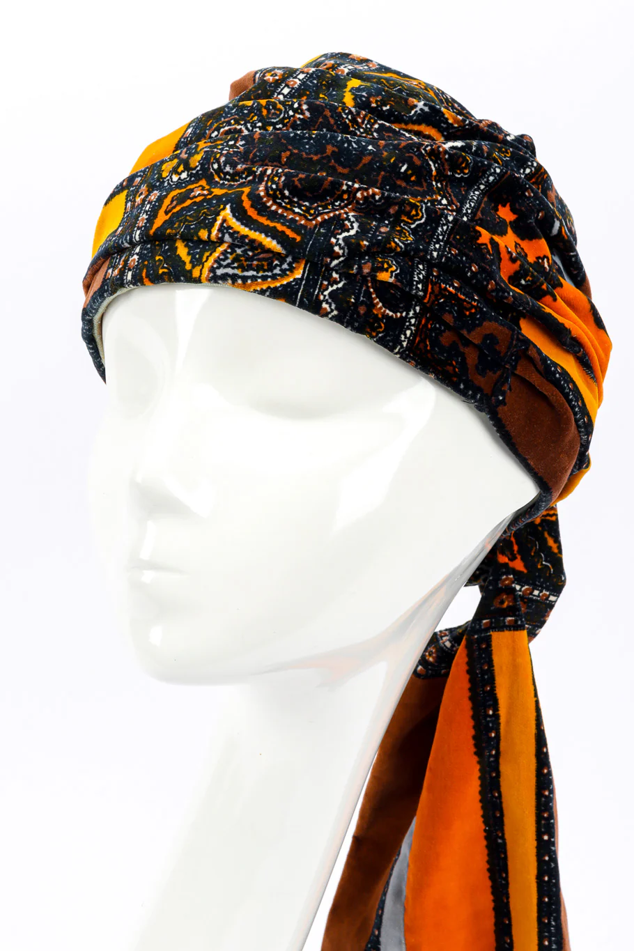 Velvet Paisley Turban Hat - Image 5