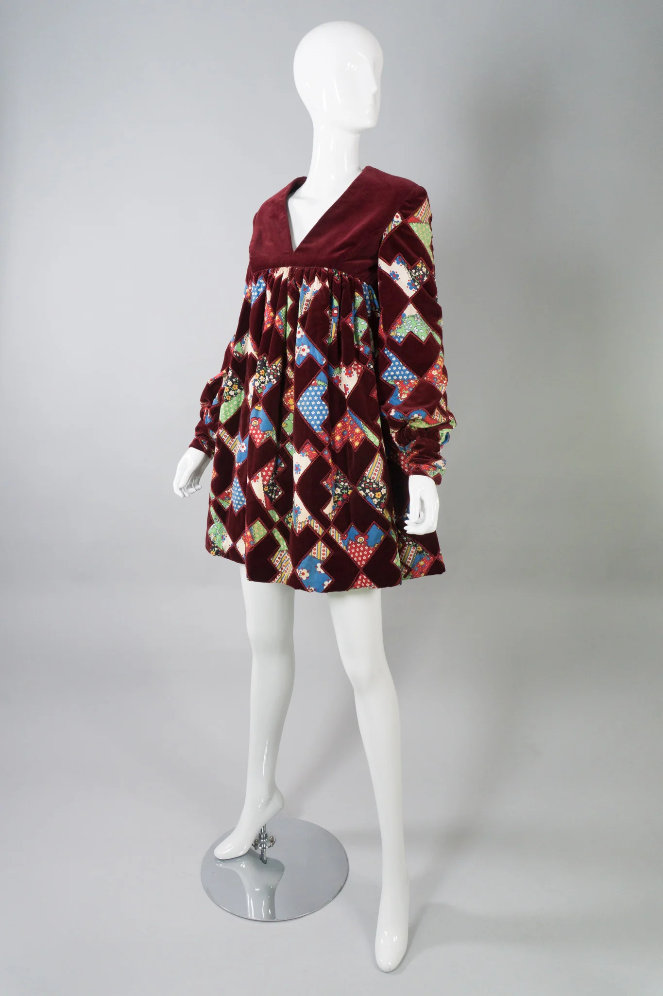 Velvet Patchwork MiniDress - Image 2