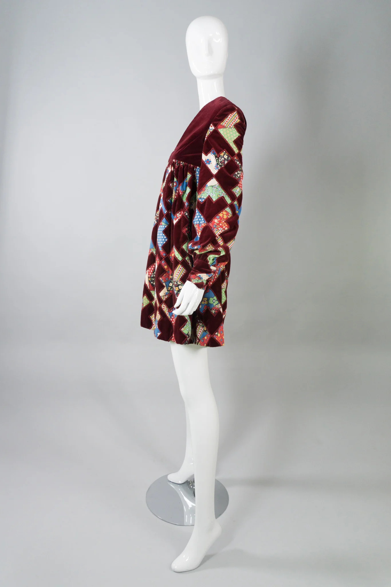 Velvet Patchwork MiniDress - Image 3