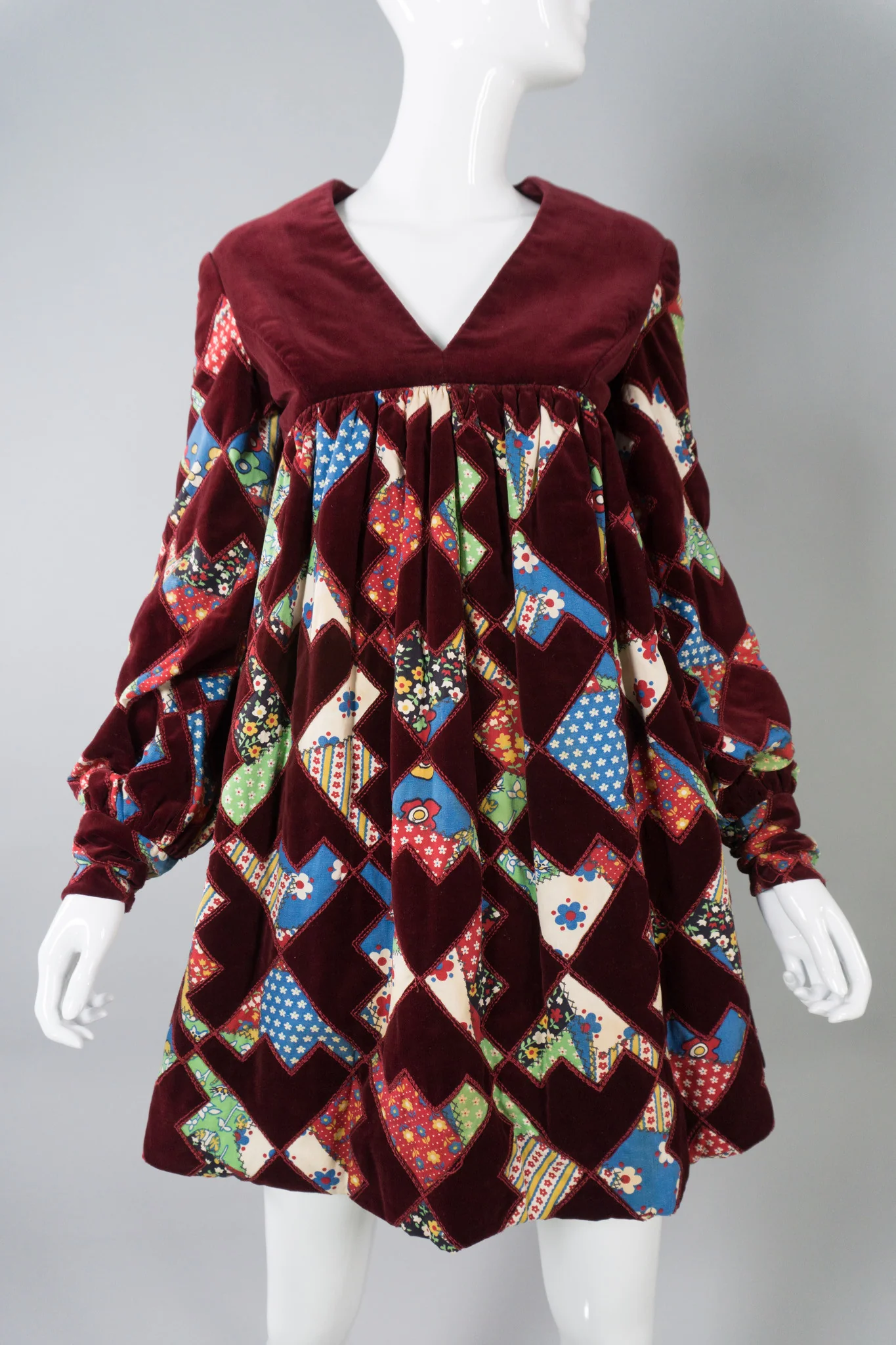 Velvet Patchwork MiniDress - Image 8
