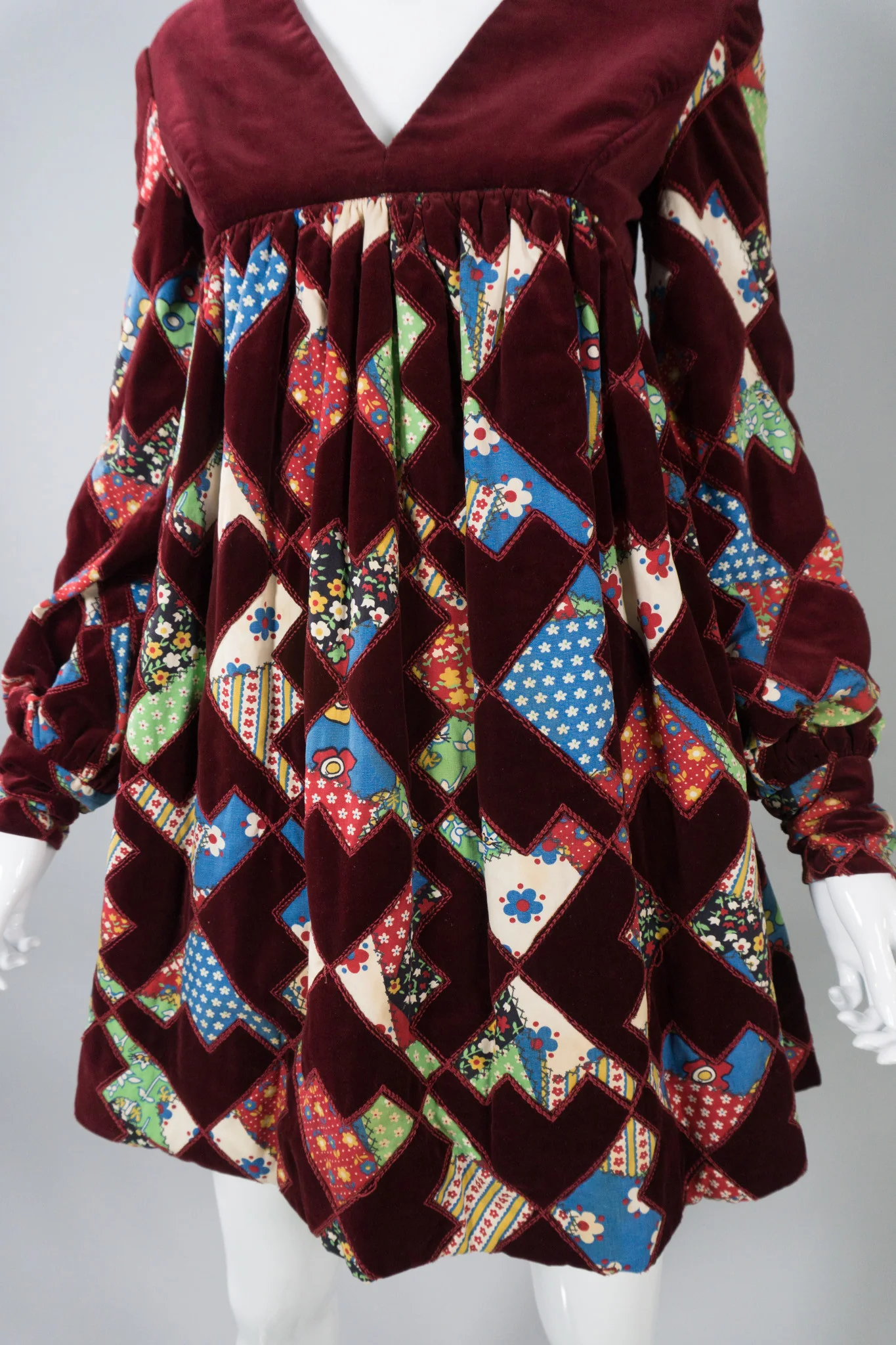 Velvet Patchwork MiniDress - Image 9