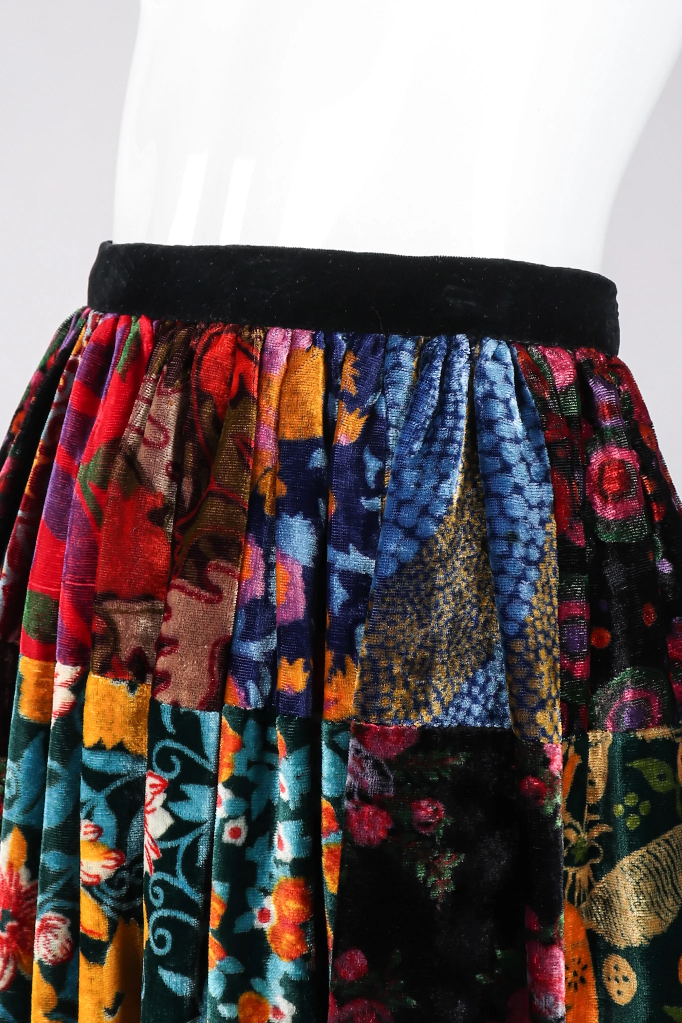Velvet Patchwork Skirt - Image 10