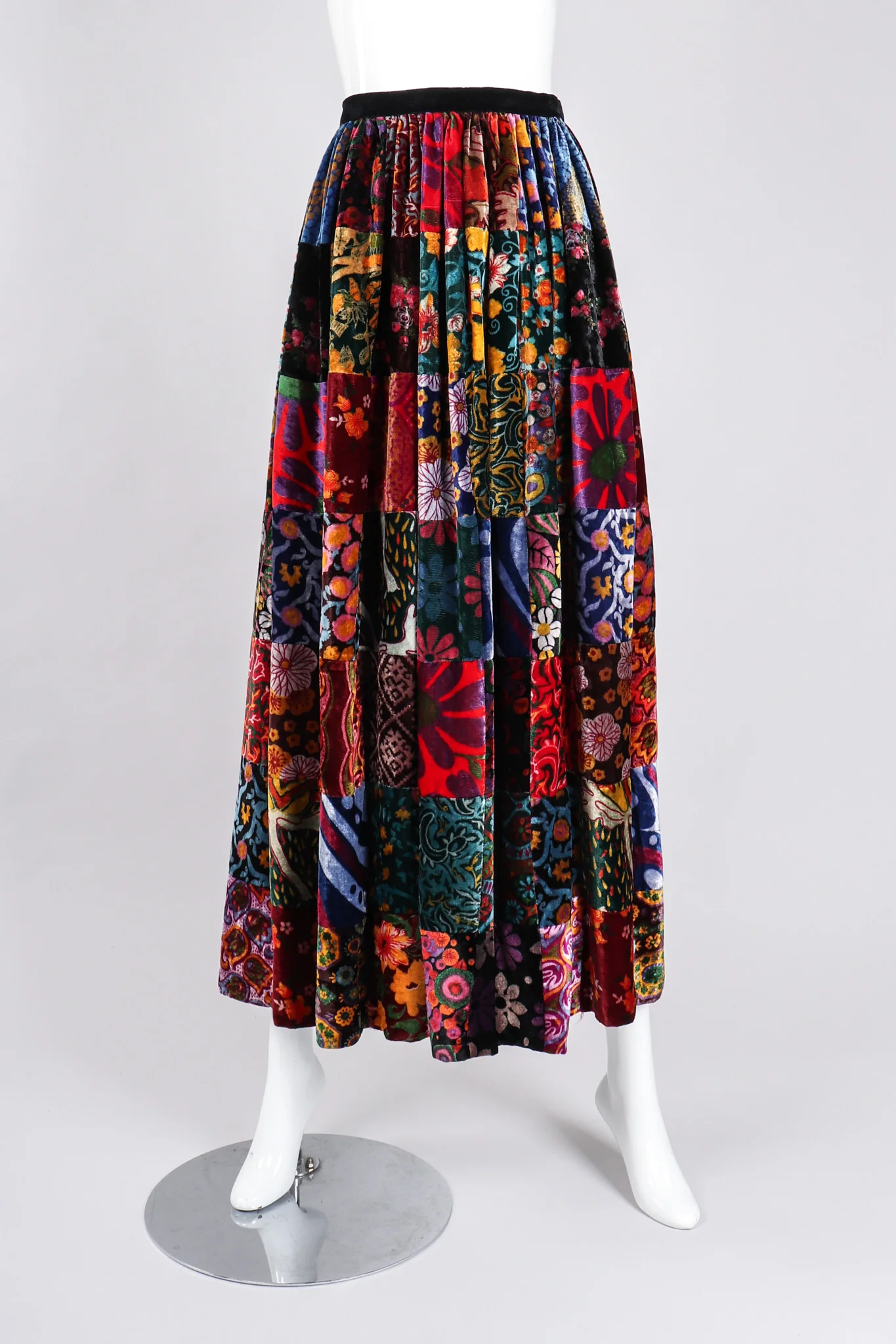 Velvet Patchwork Skirt - Image 3