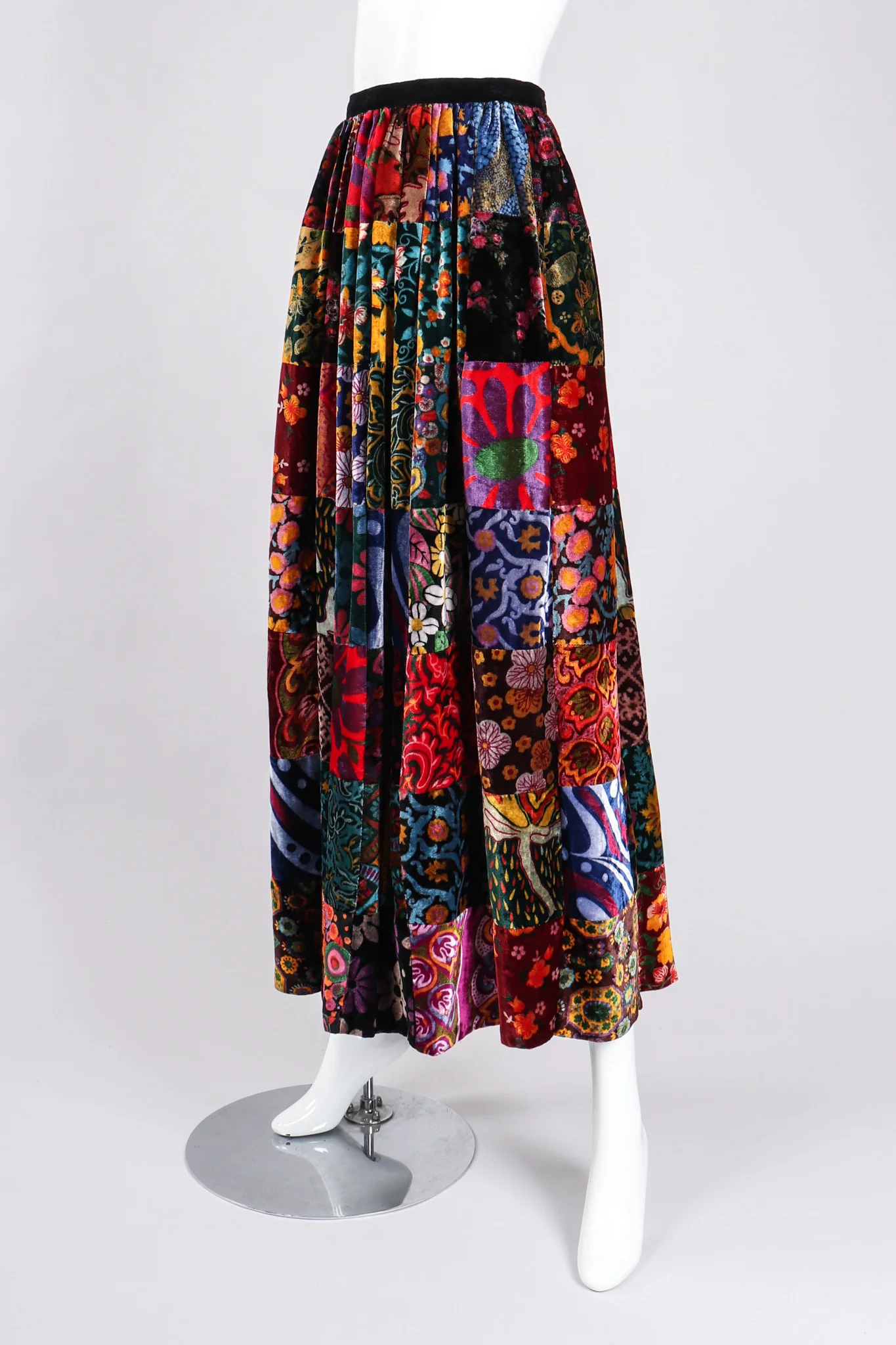 Velvet Patchwork Skirt - Image 4