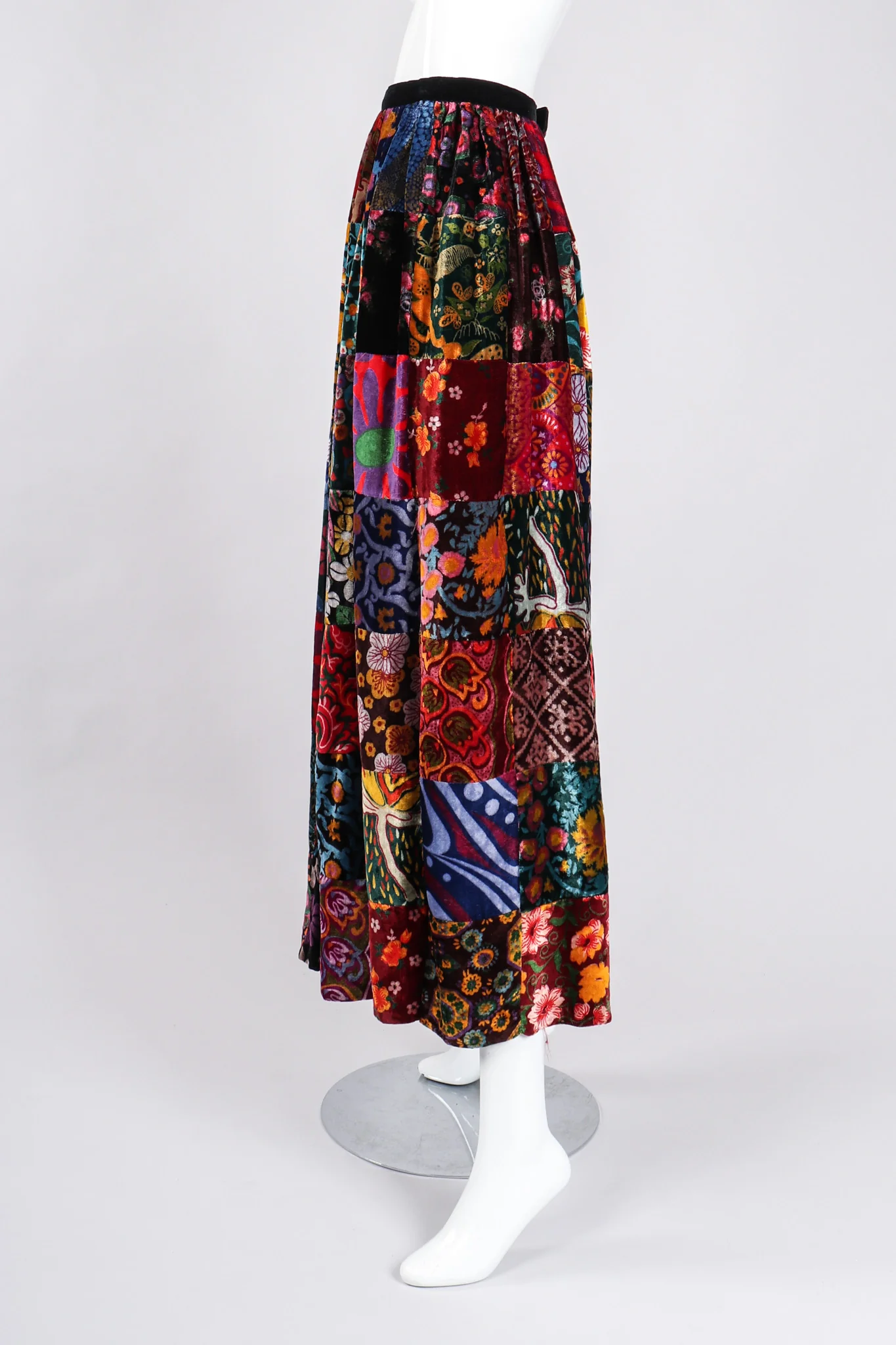 Velvet Patchwork Skirt - Image 5
