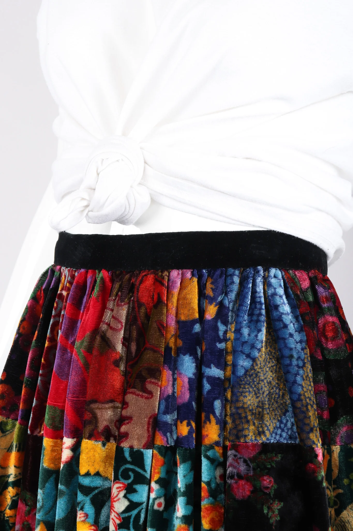 Velvet Patchwork Skirt - Image 9
