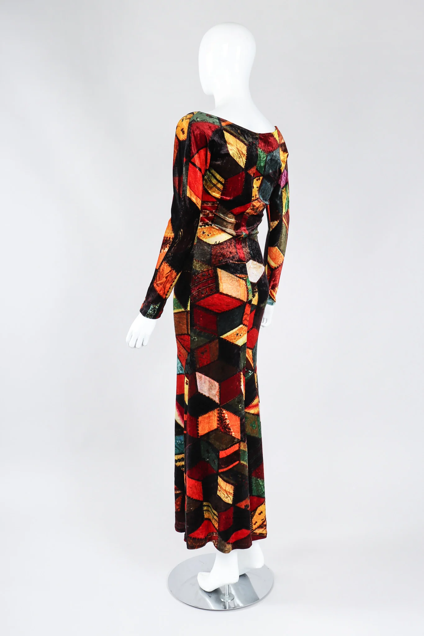 Velvet Patchwork Underwire Dress - Image 5