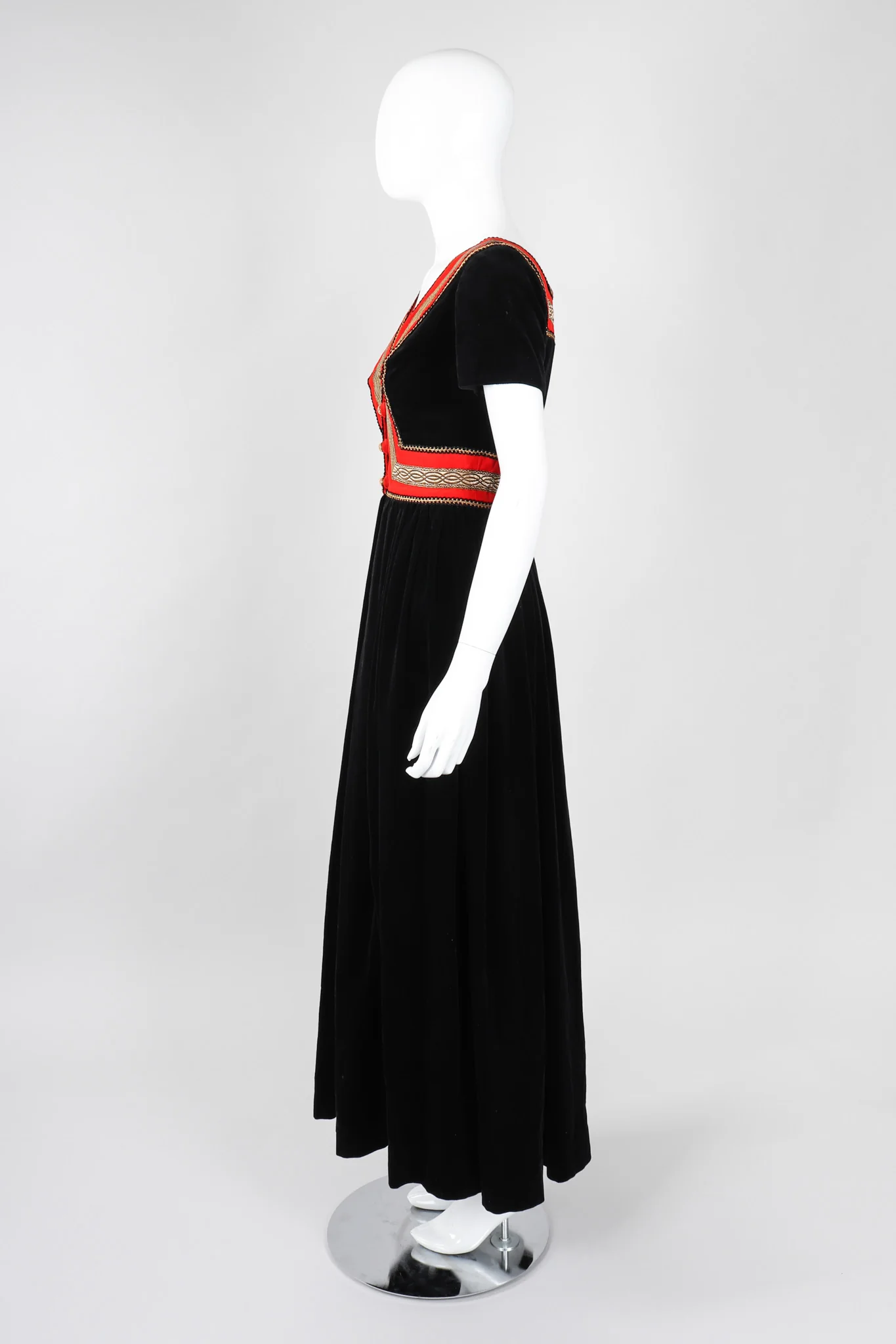 Velvet Peasant Dress - Image 5