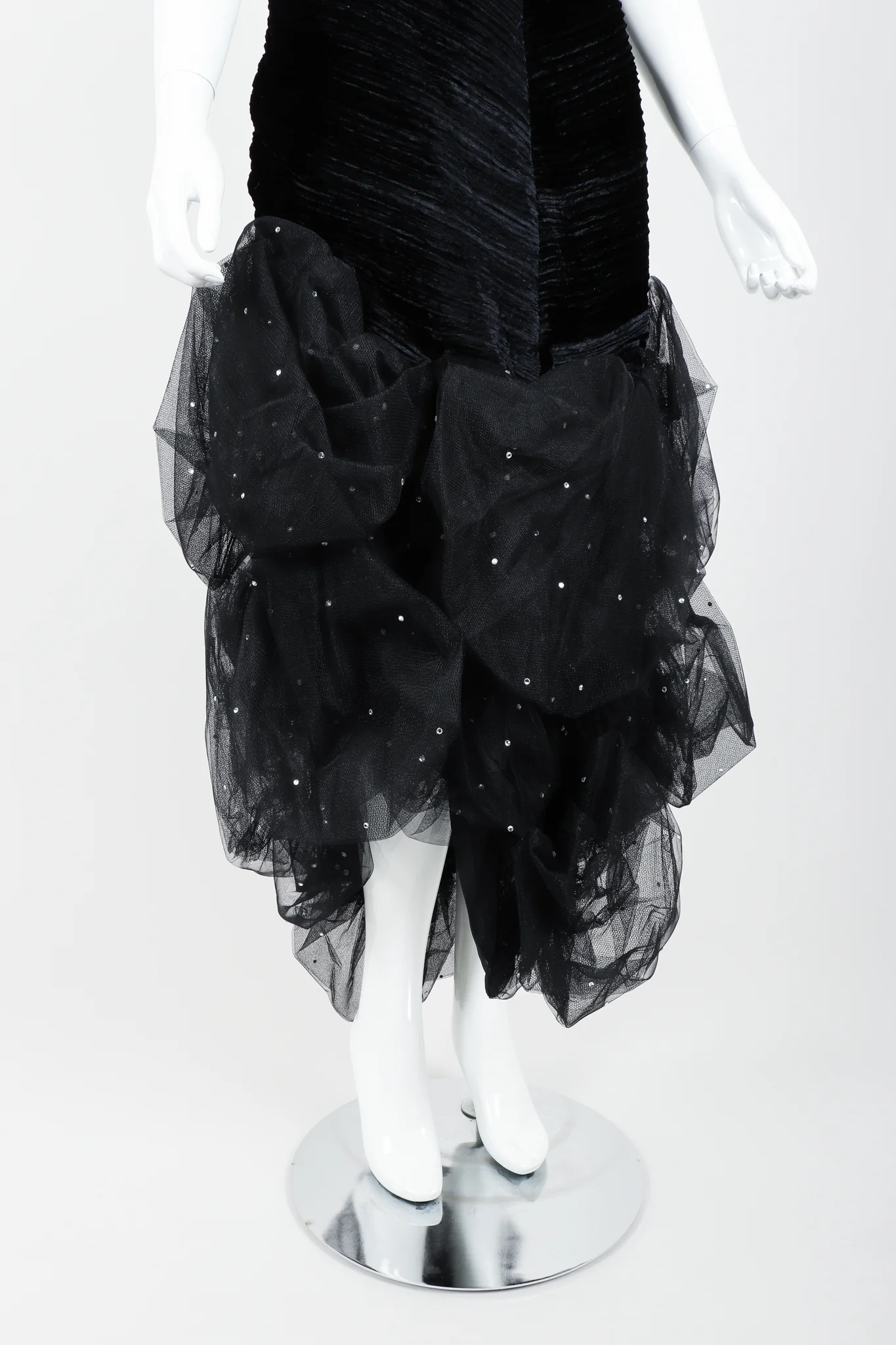 Velvet Pouf Midi Dress - Image 2
