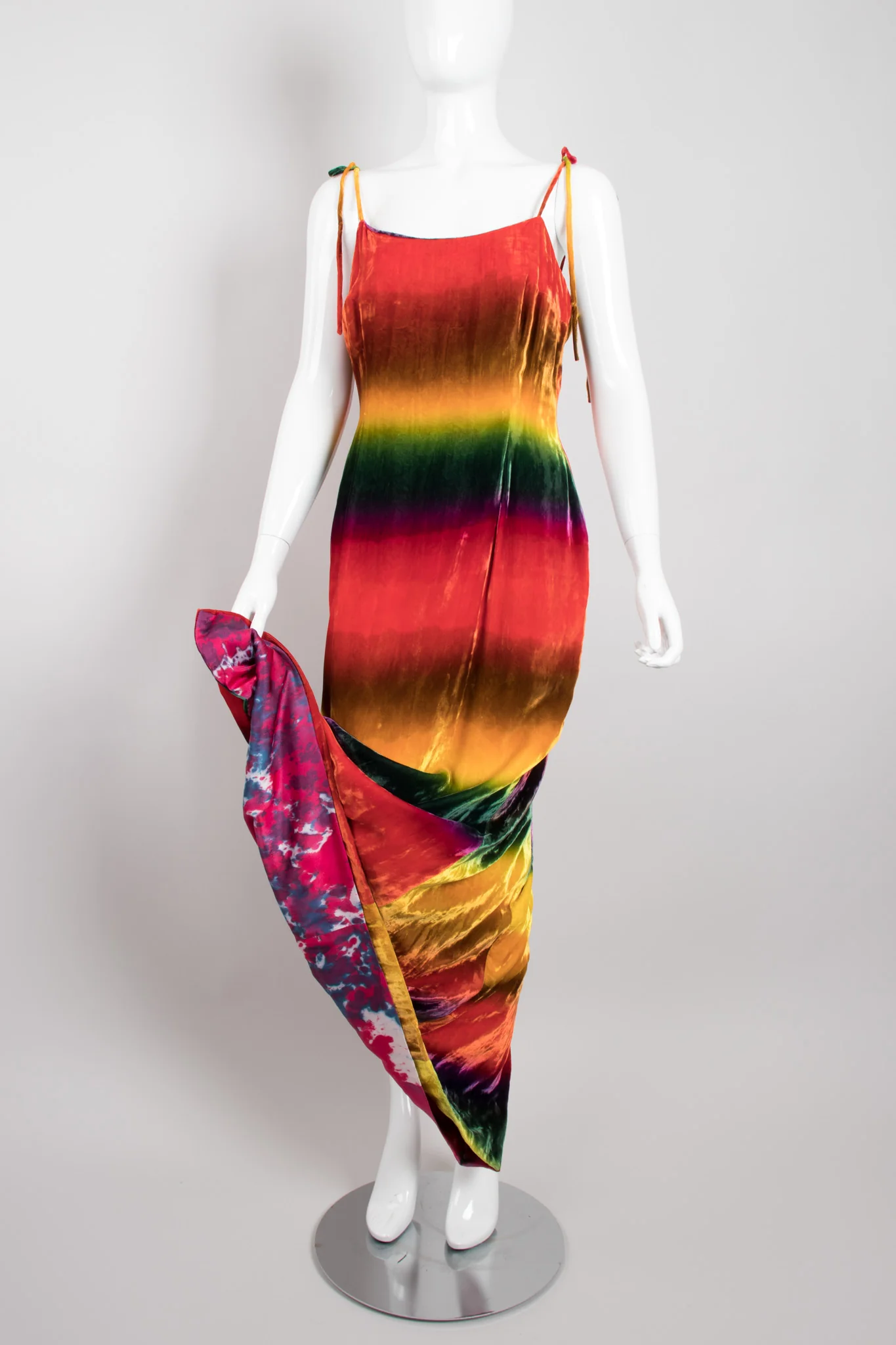 Velvet Rainbow Slip Dress - Image 12