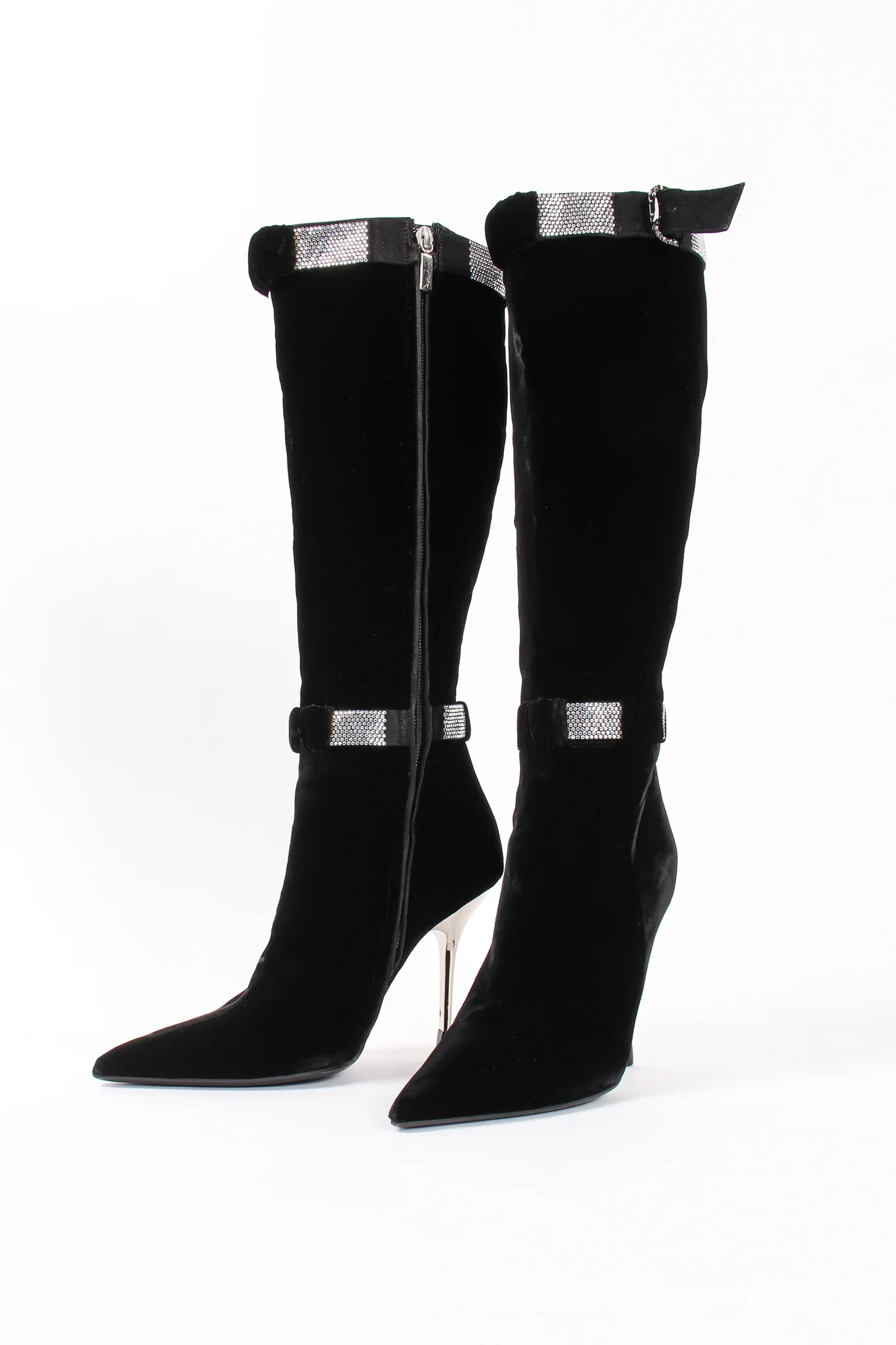Velvet Rhinestone Boots