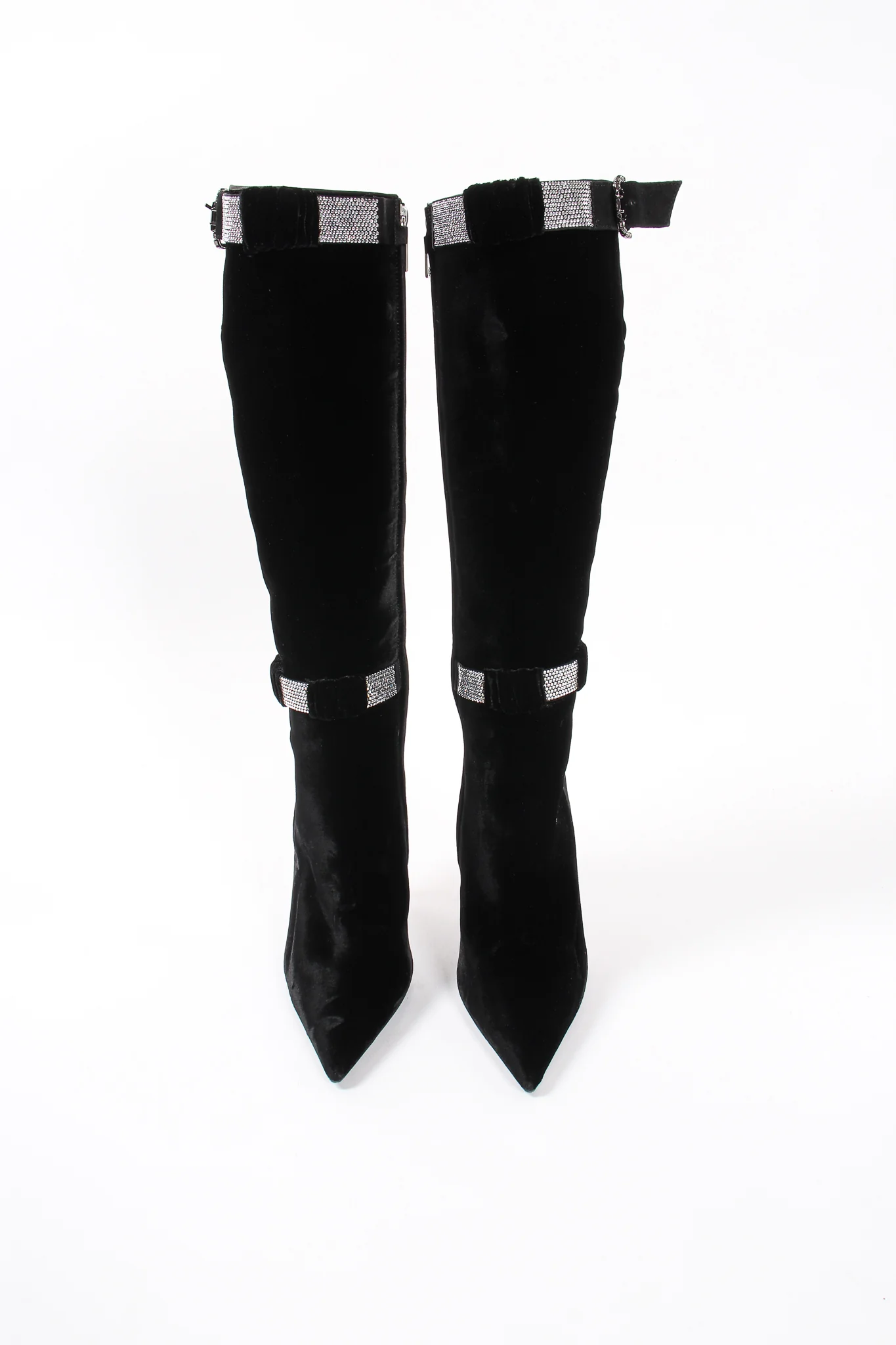 Velvet Rhinestone Boots - Image 6