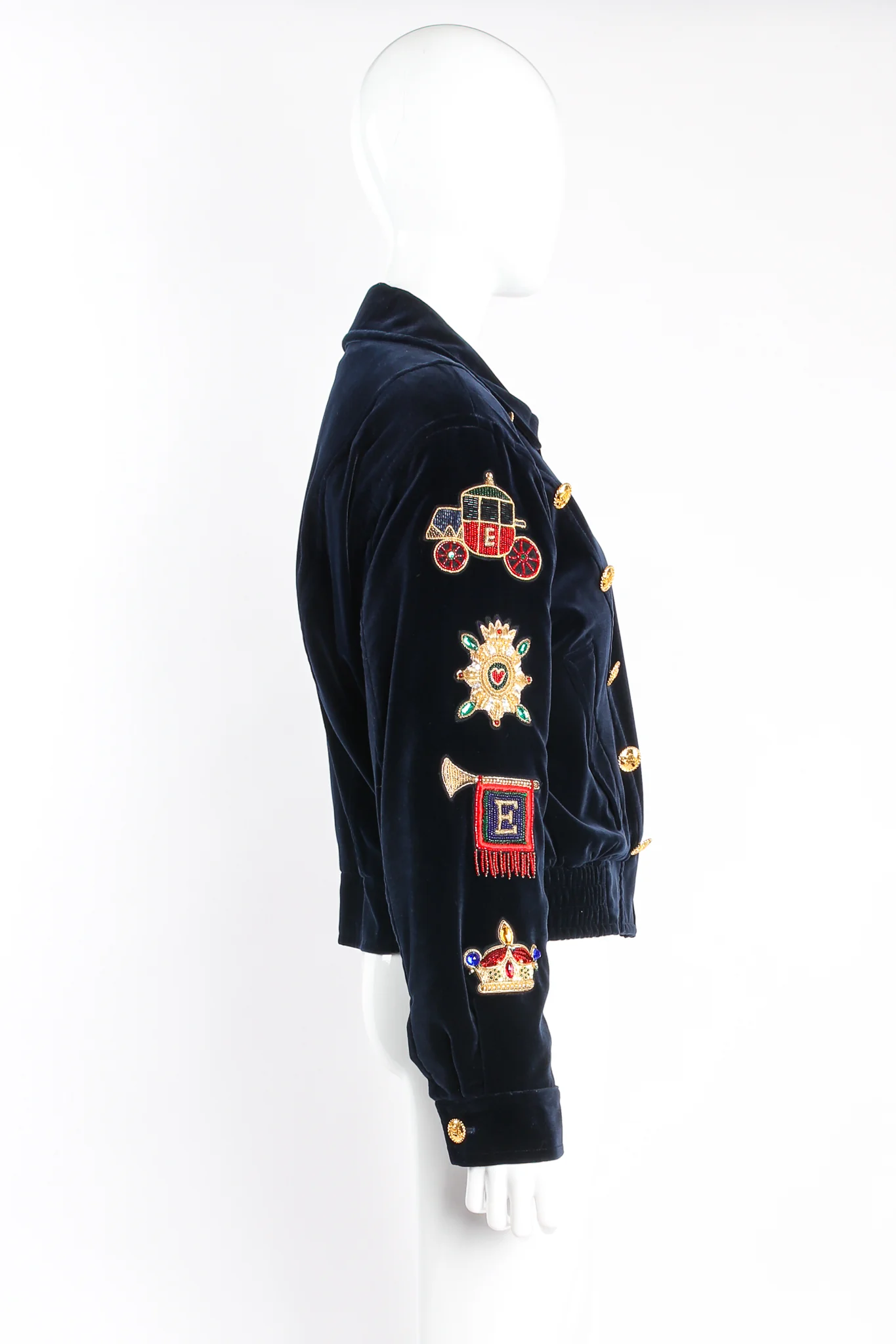 Royal Appliqué Velvet Jacket - Image 3