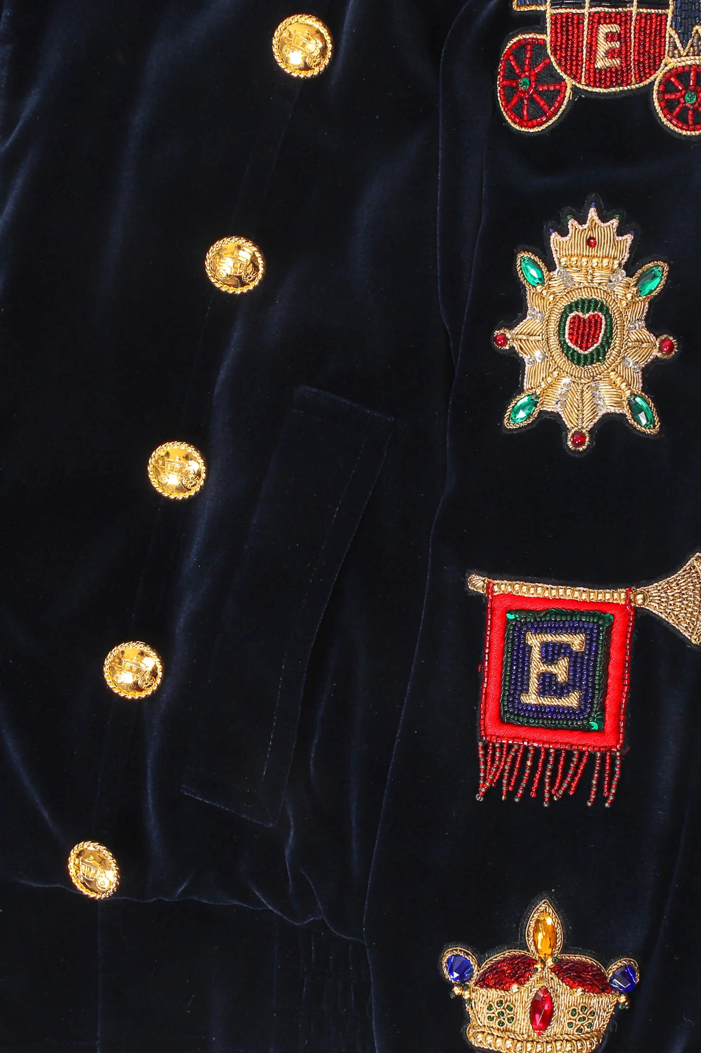 Royal Appliqué Velvet Jacket - Image 6