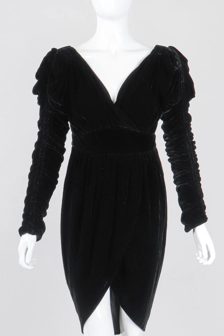 Velvet Ruched Cocktail Dress