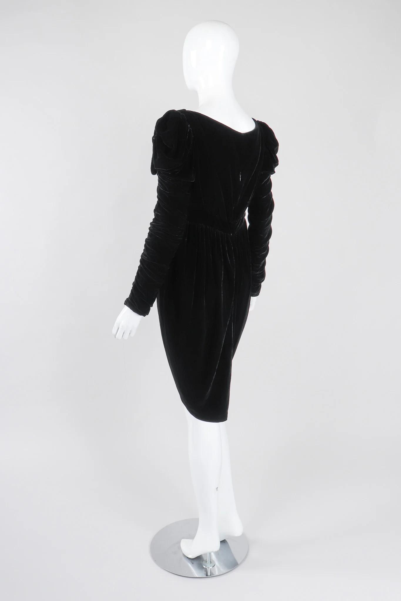 Velvet Ruched Cocktail Dress - Image 4