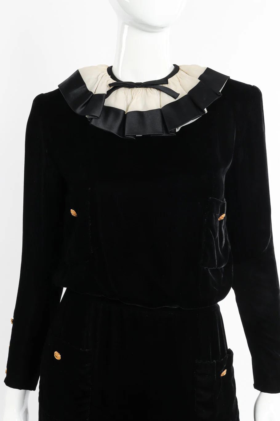 Velvet Ruffle Dress - Image 2