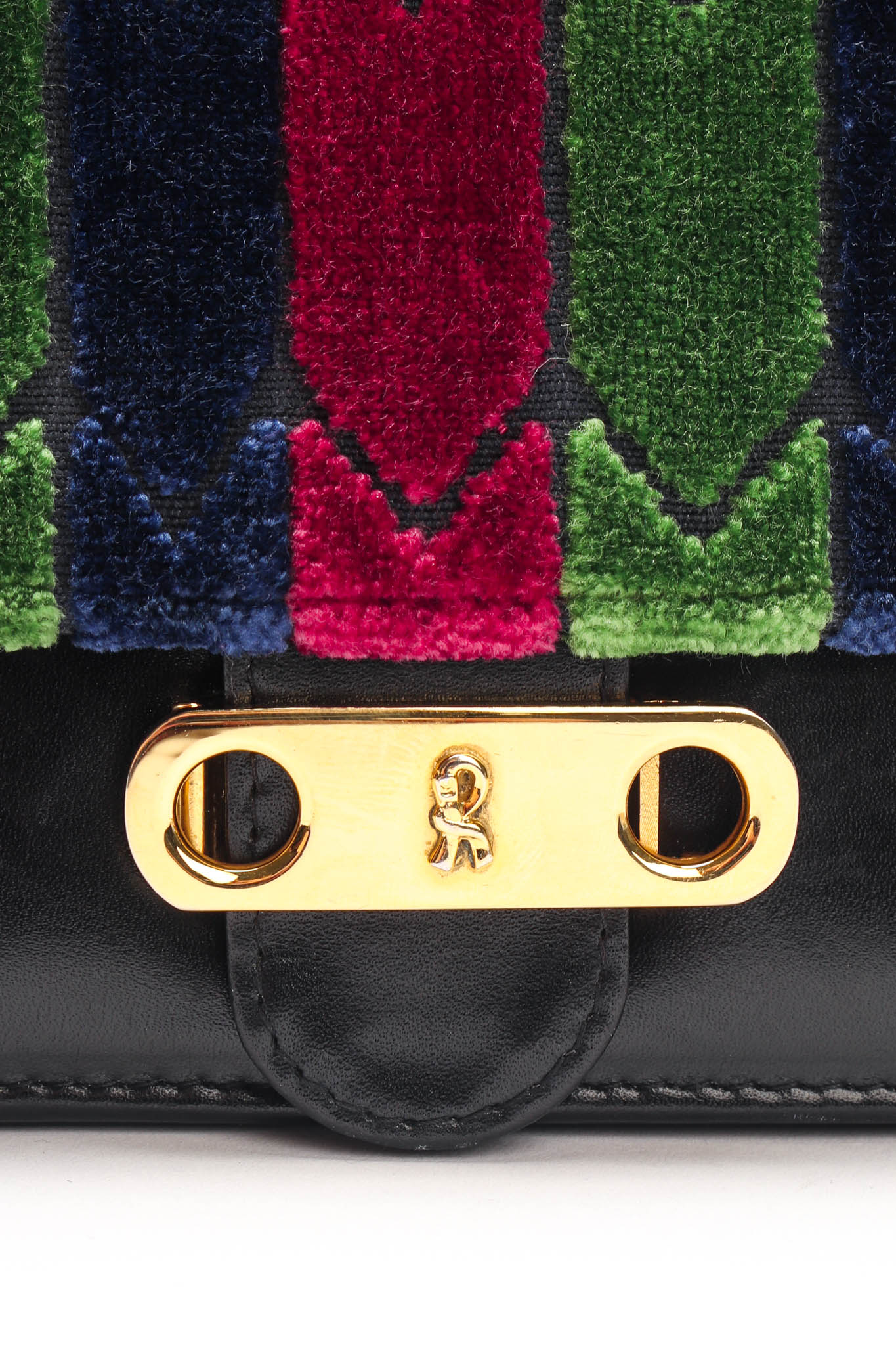 Velvet Stripe Accordion Leather Bag - Image 12