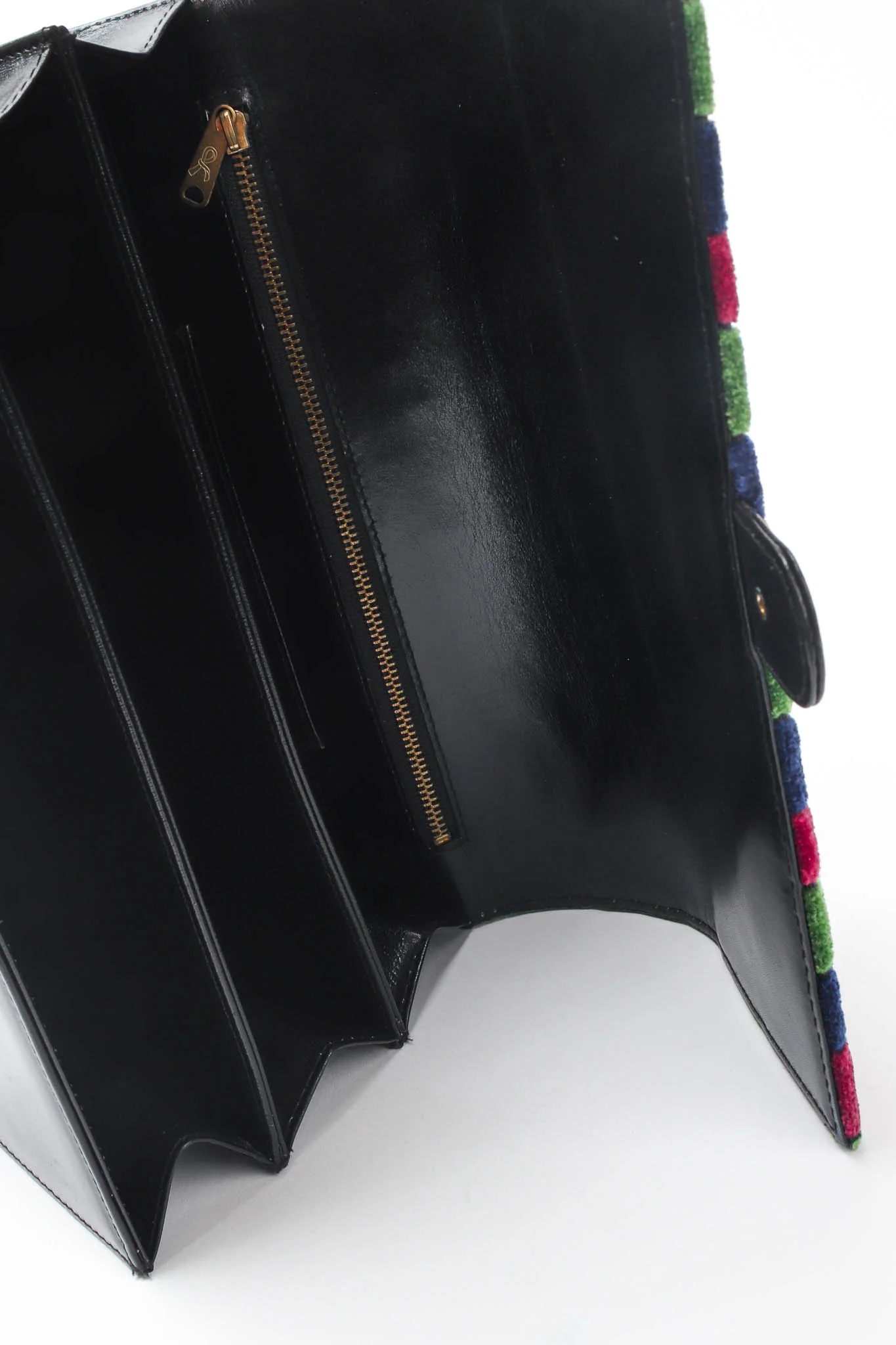 Velvet Stripe Accordion Leather Bag - Image 16