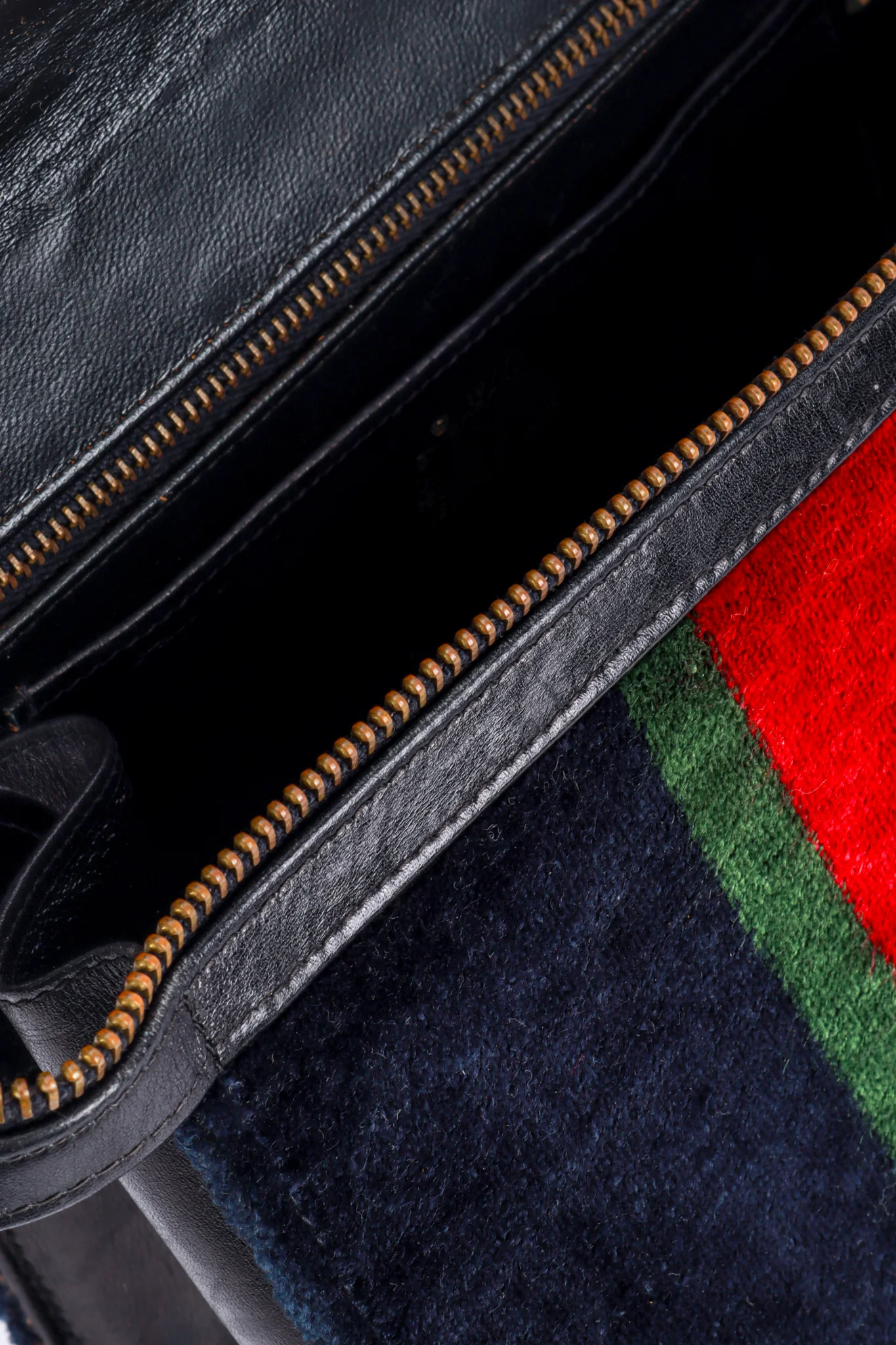 Velvet Stripe Zip-Around Handbag - Image 8