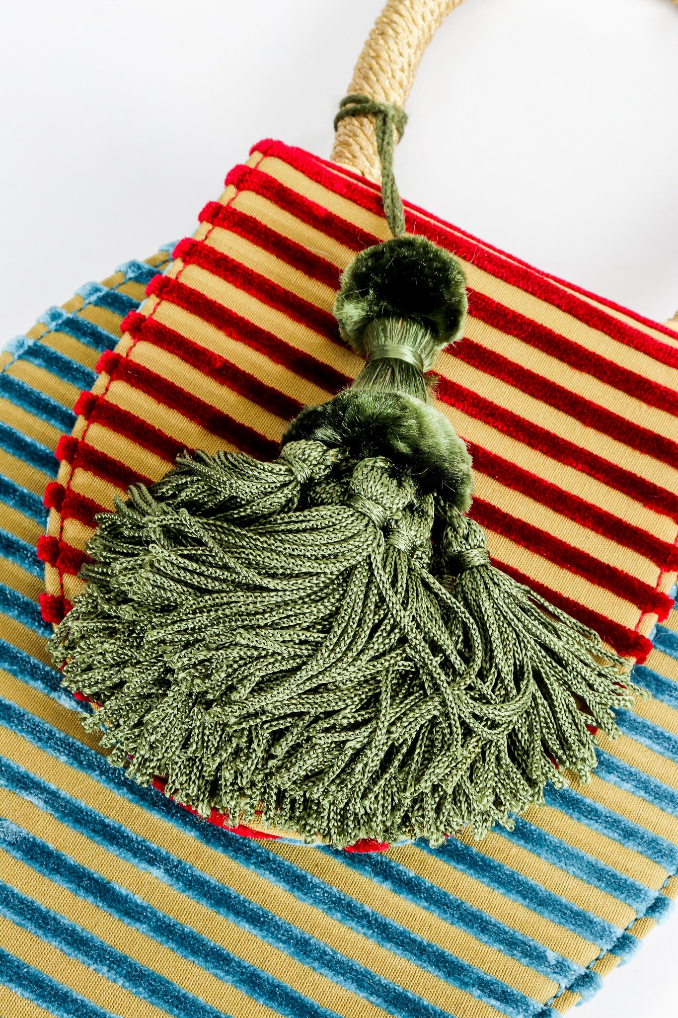 Velvet Striped Bell Bag - Image 8