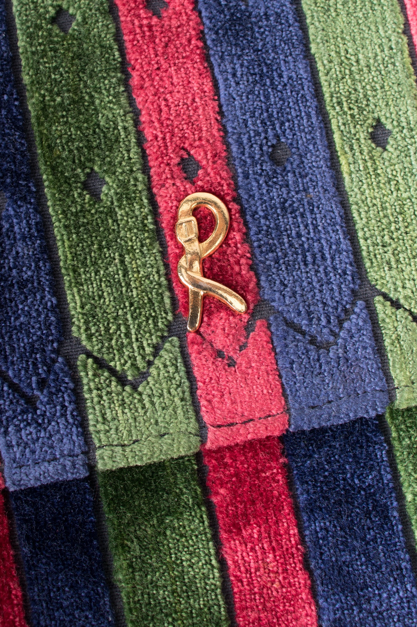 Velvet Striped Envelope Clutch - Image 13