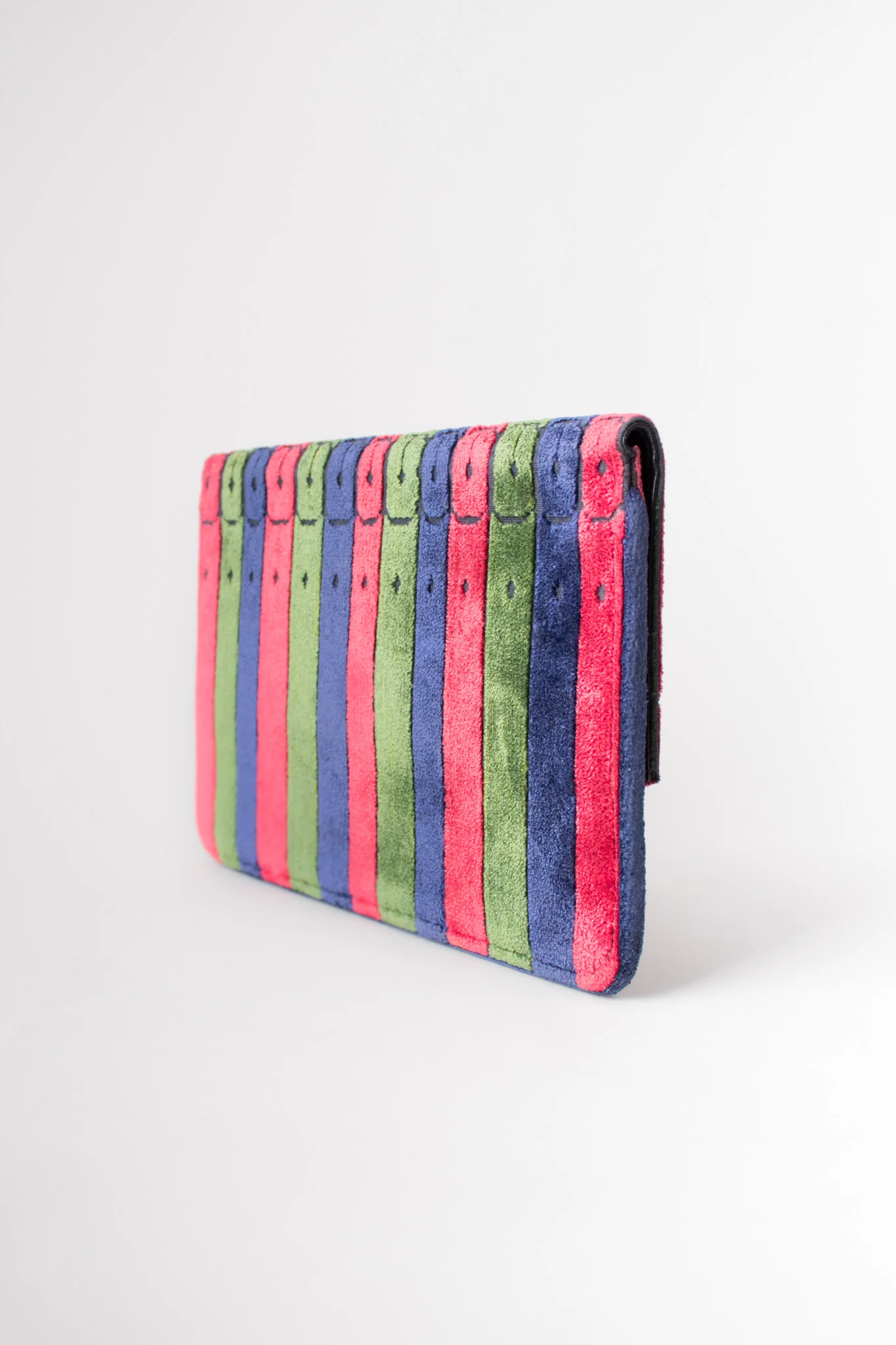 Velvet Striped Envelope Clutch - Image 5