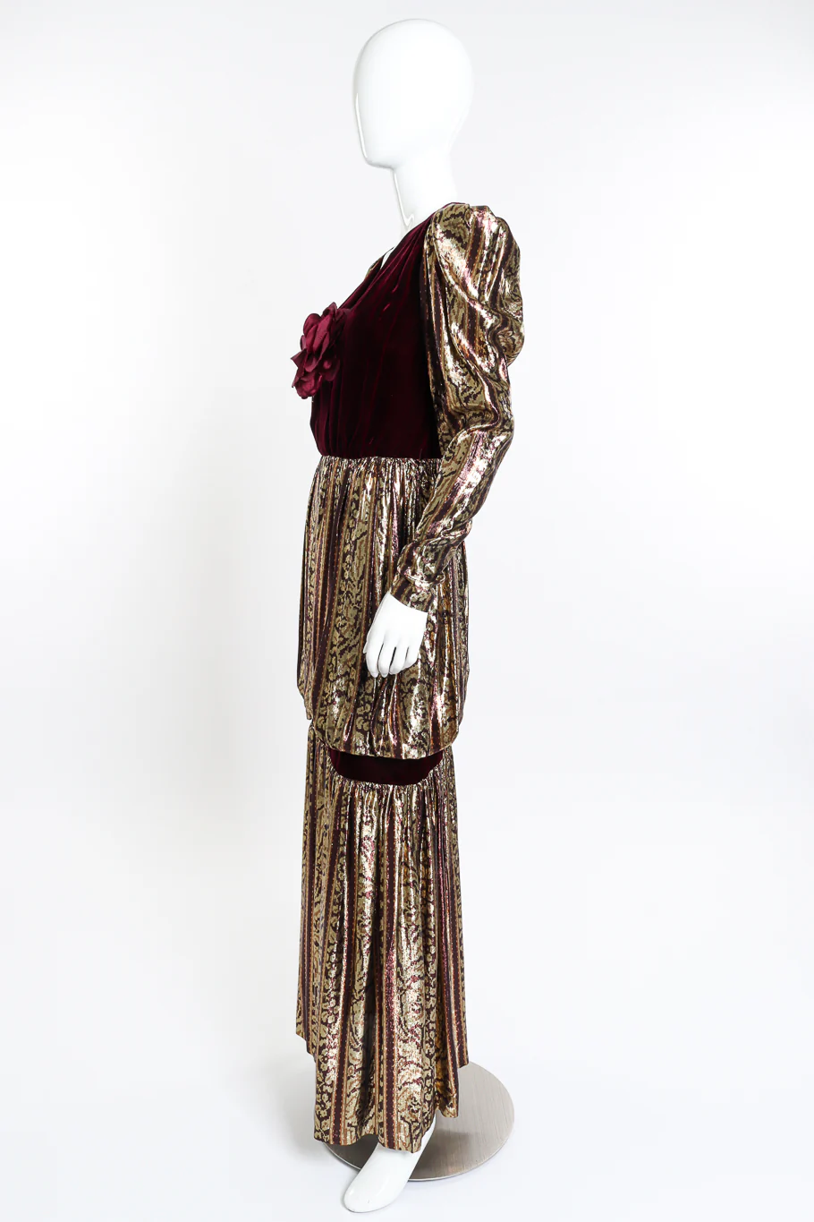 Velvet Tiered Metallic Gown - Image 5