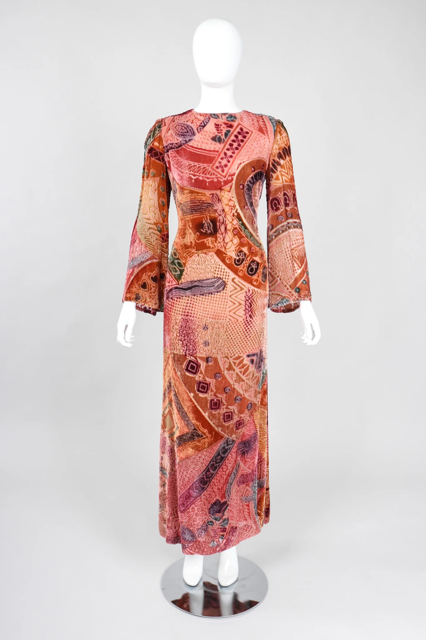 Velvet Woodblock Burnout Gown - Image 3
